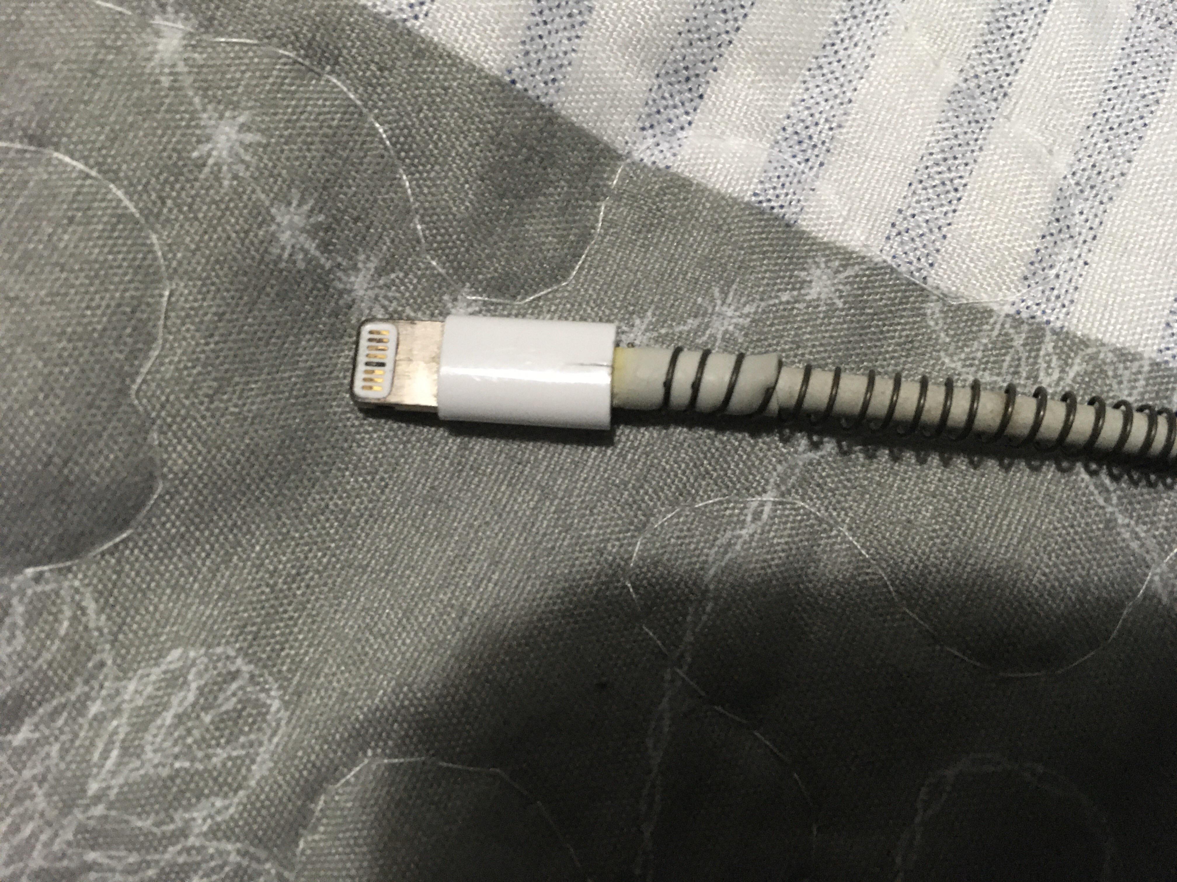 Lightning cable keeps breaking, always with that crack in it. My dad