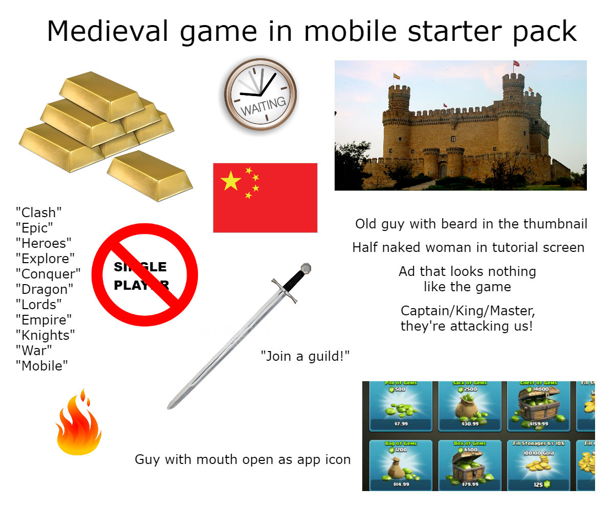 Medieval game in mobile starter pack starterpacks
