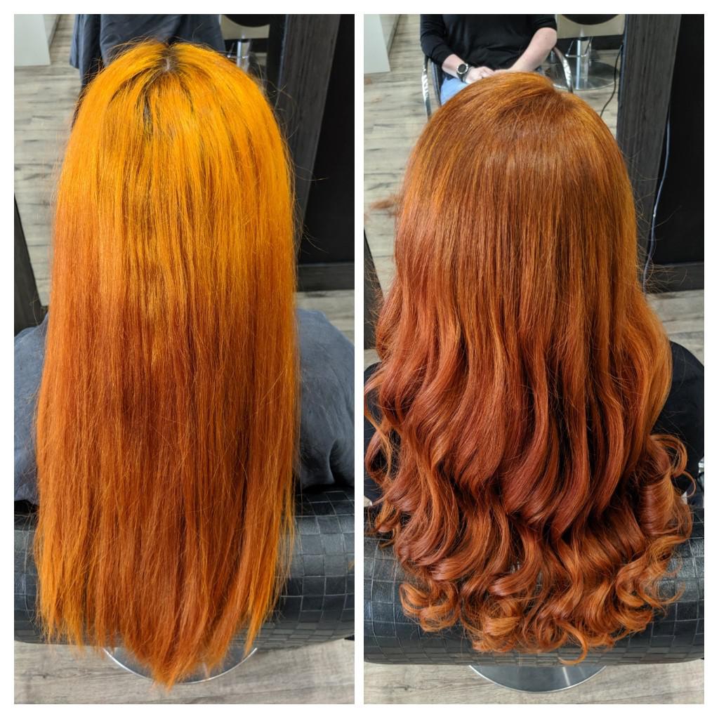 My stylist turned my self dyed orange highlighter hair to a natural copper. I'm in love 🧡🧡🧡 r
