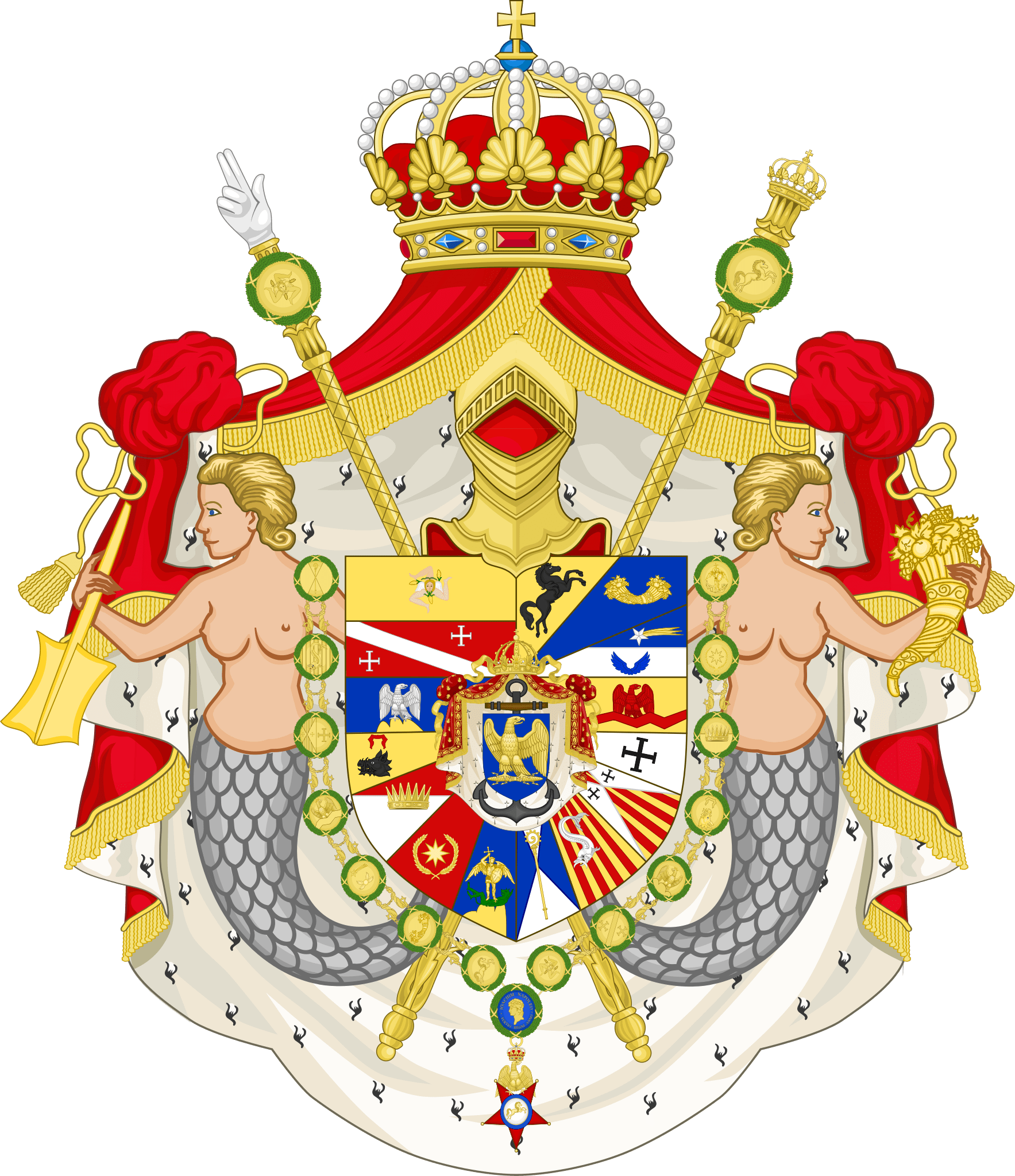 Coat of arms of JoachimNapoleon (Gioacchino Napoleone), brotherinlaw