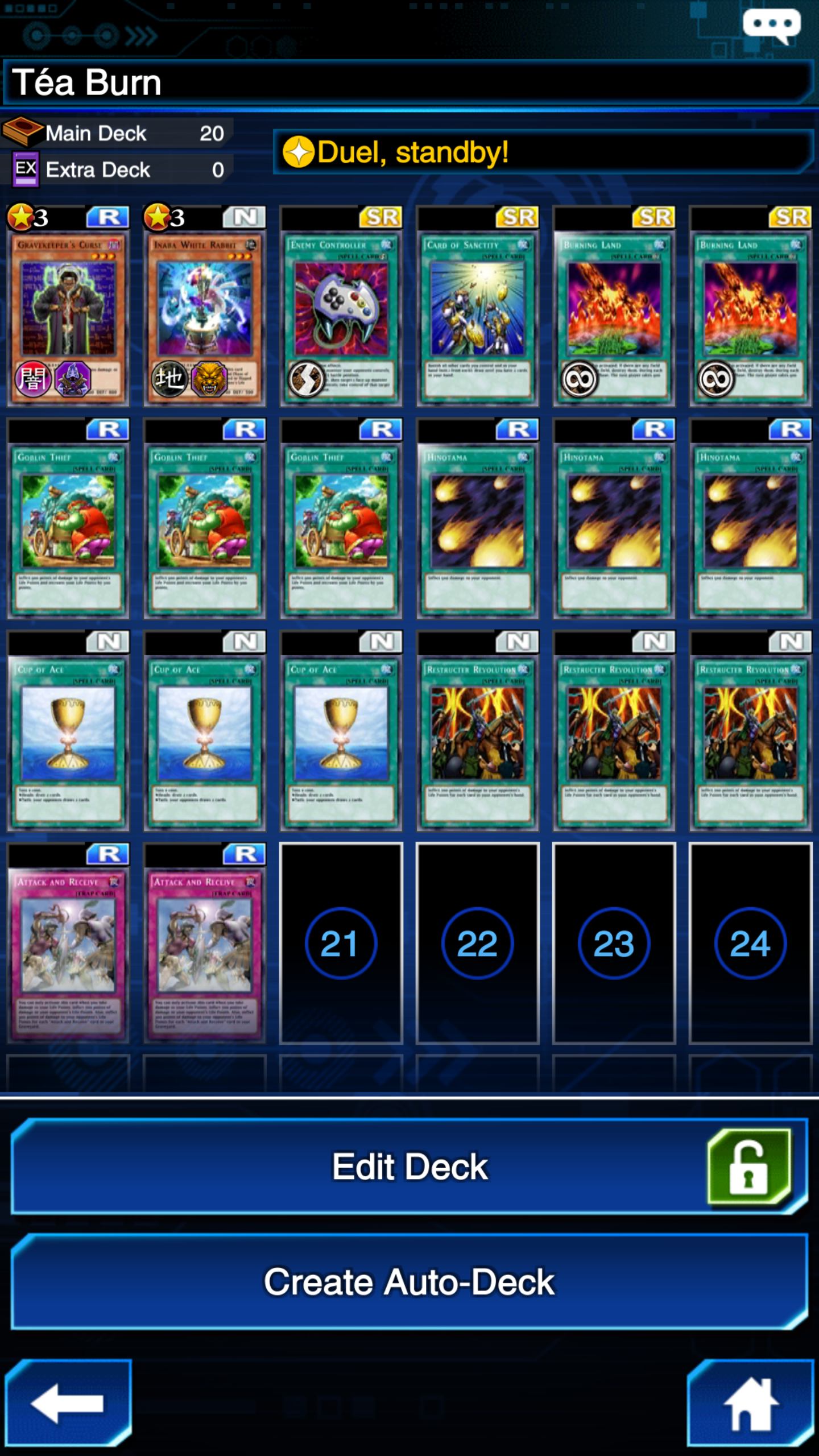 So someone posted a Tea Burn deck to farm Kaiba, and it turns out you