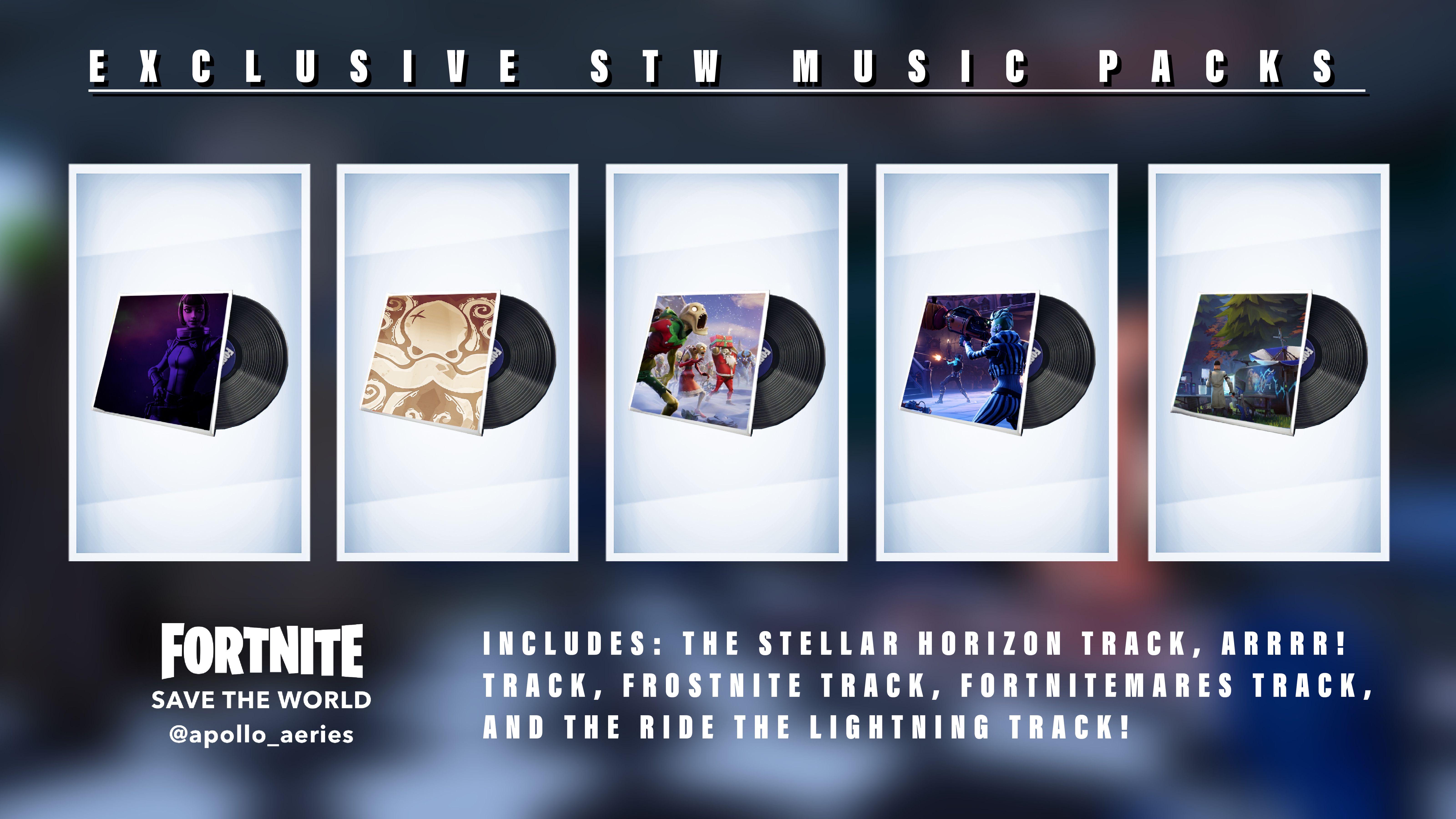 [CONCEPT] Exclusive Fortnite Save The World Music Packs! These music packs would either be