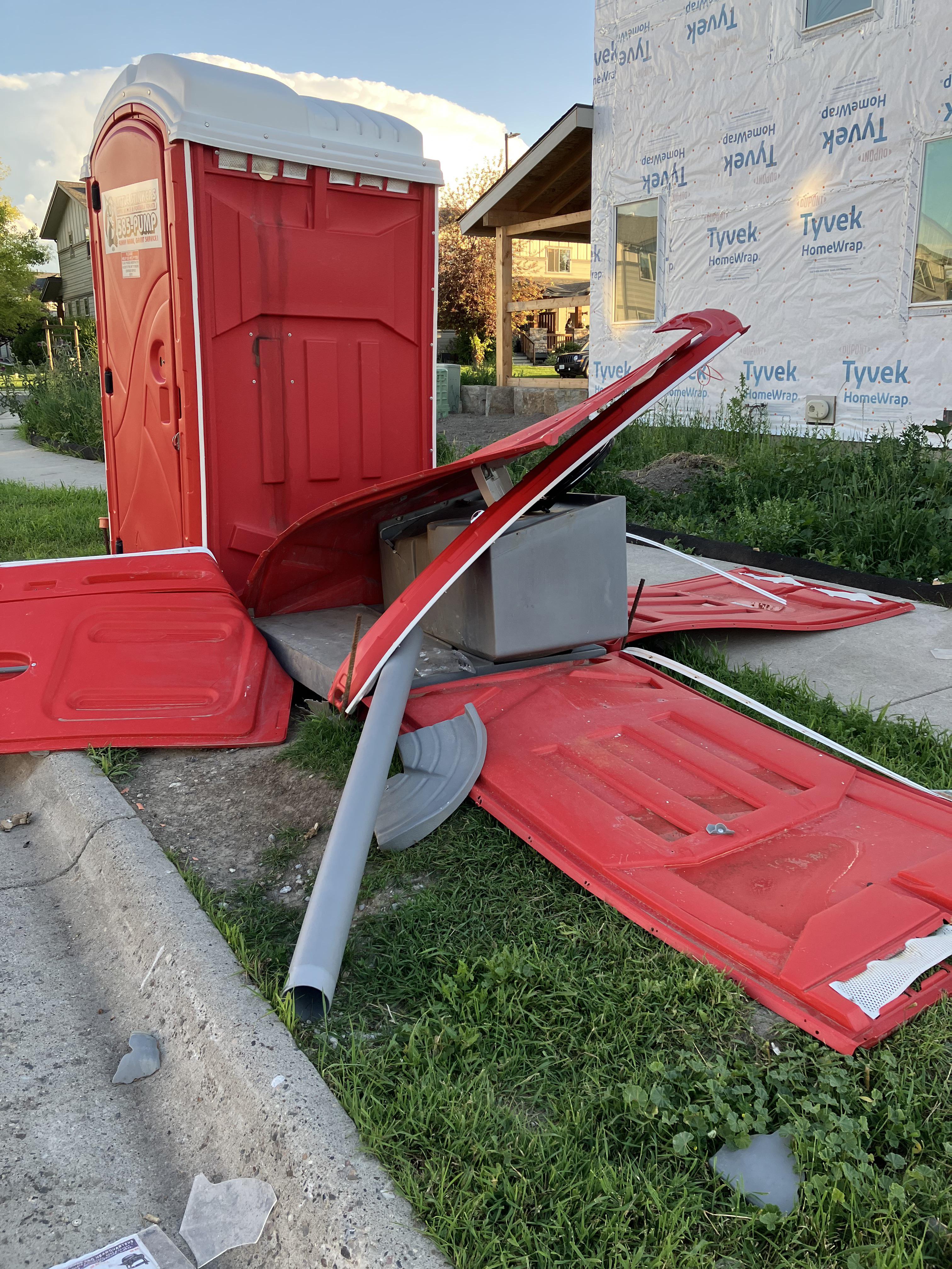 Blown up Porta Potty r/Bozeman