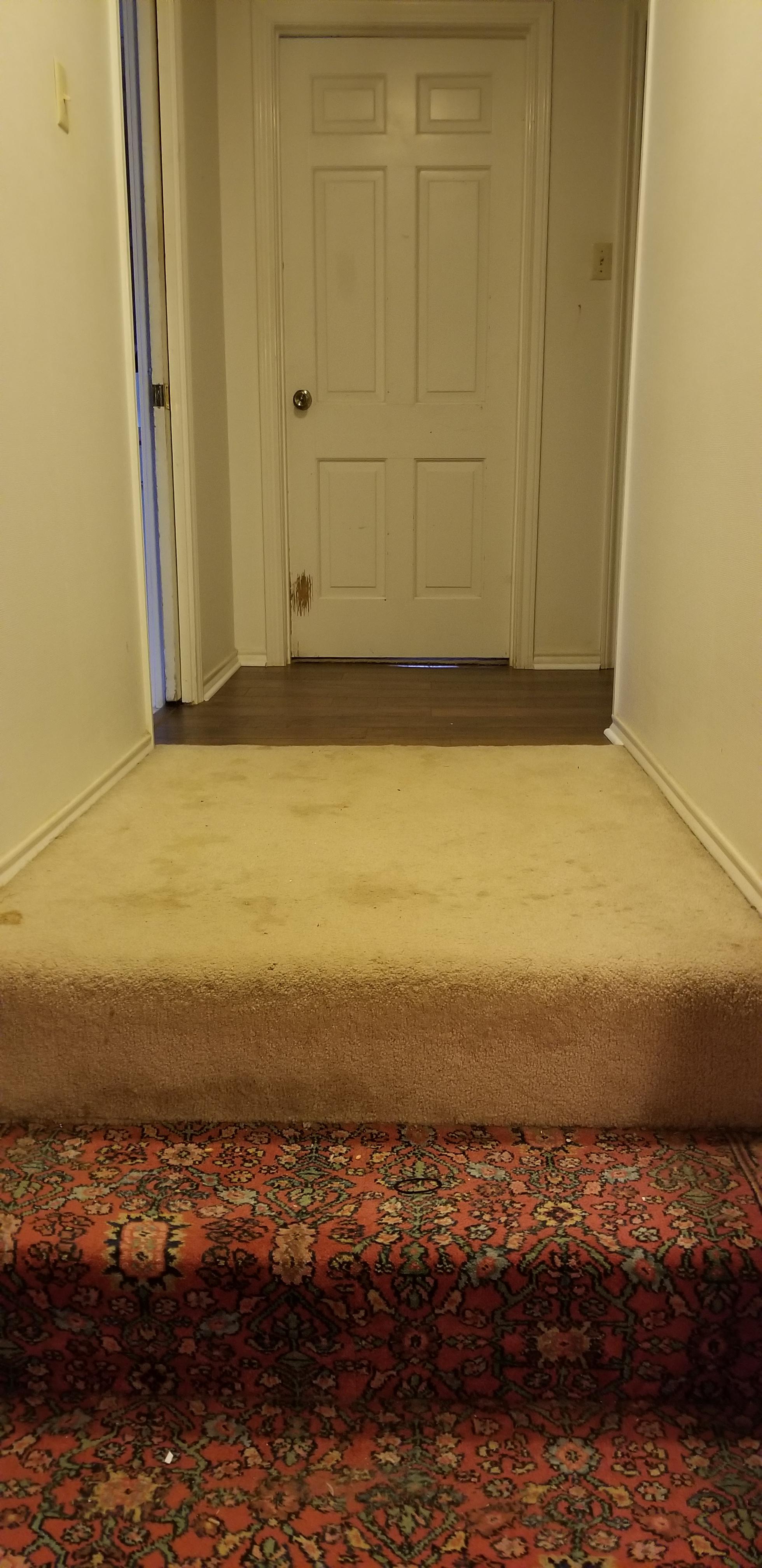 The flooring at my mom's house. The carpetting was originally removed