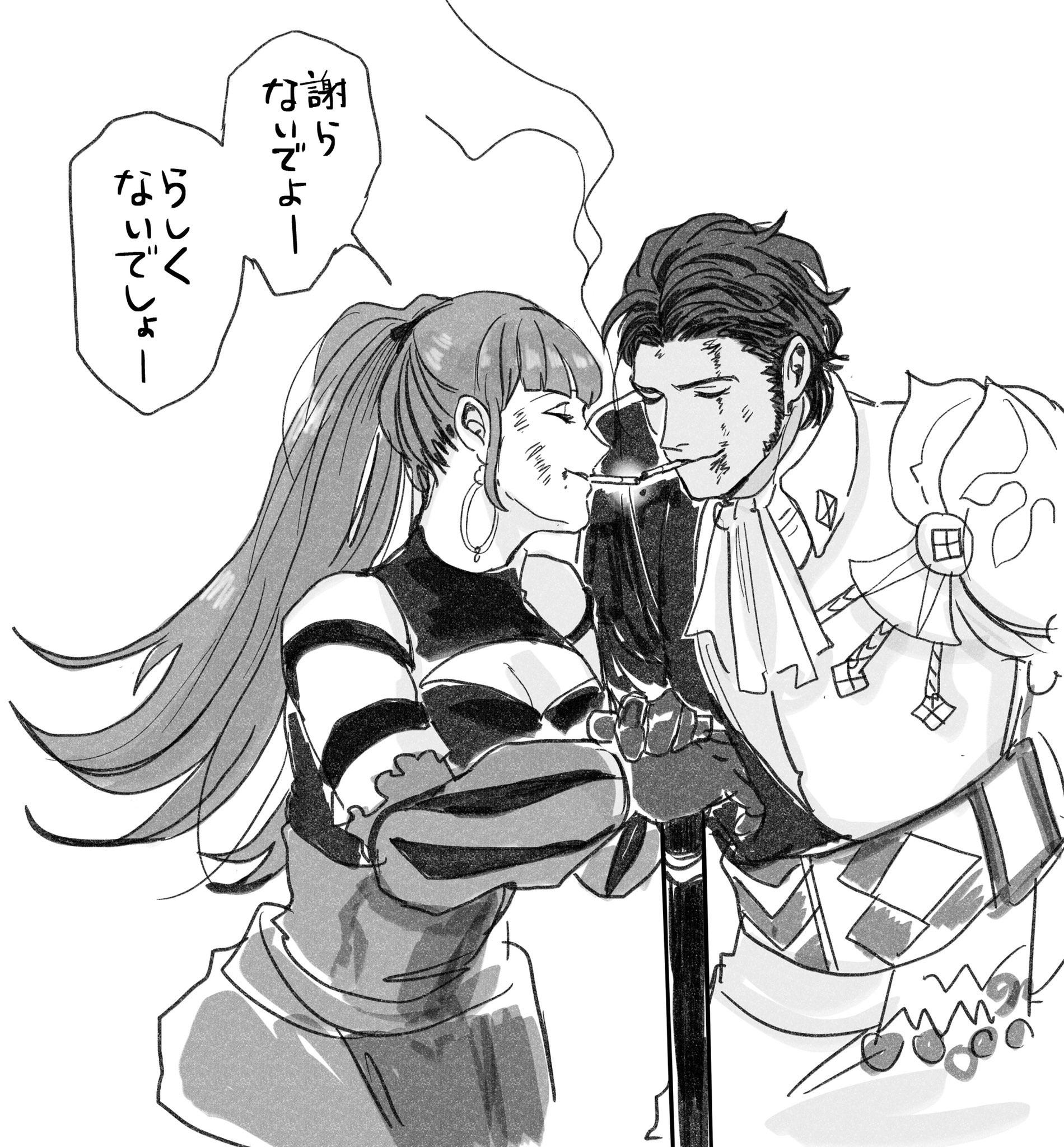 Claude and Hilda after battle r/hildalore