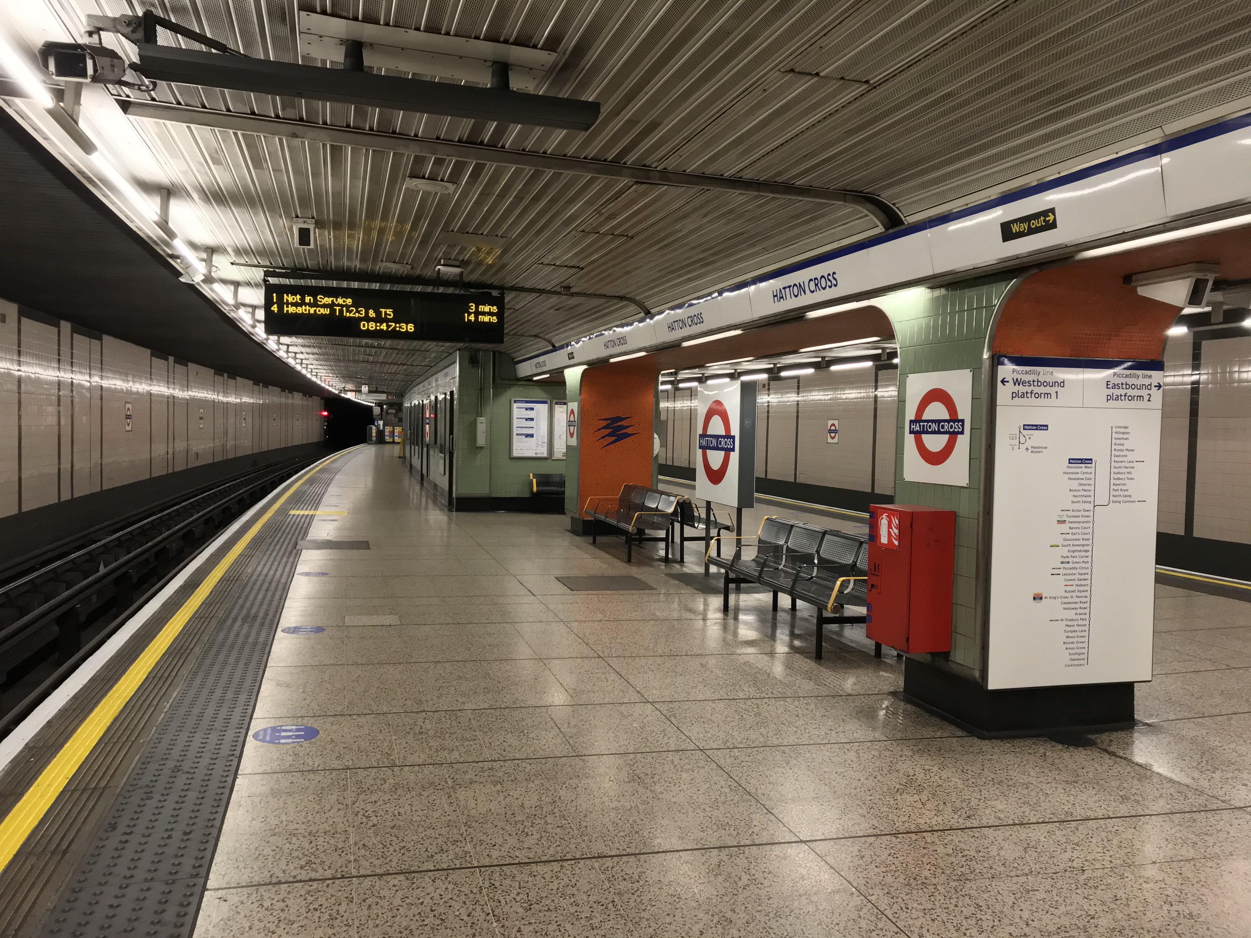 WFAT at Hatton Cross Station, London Underground Piccadilly Line. Very