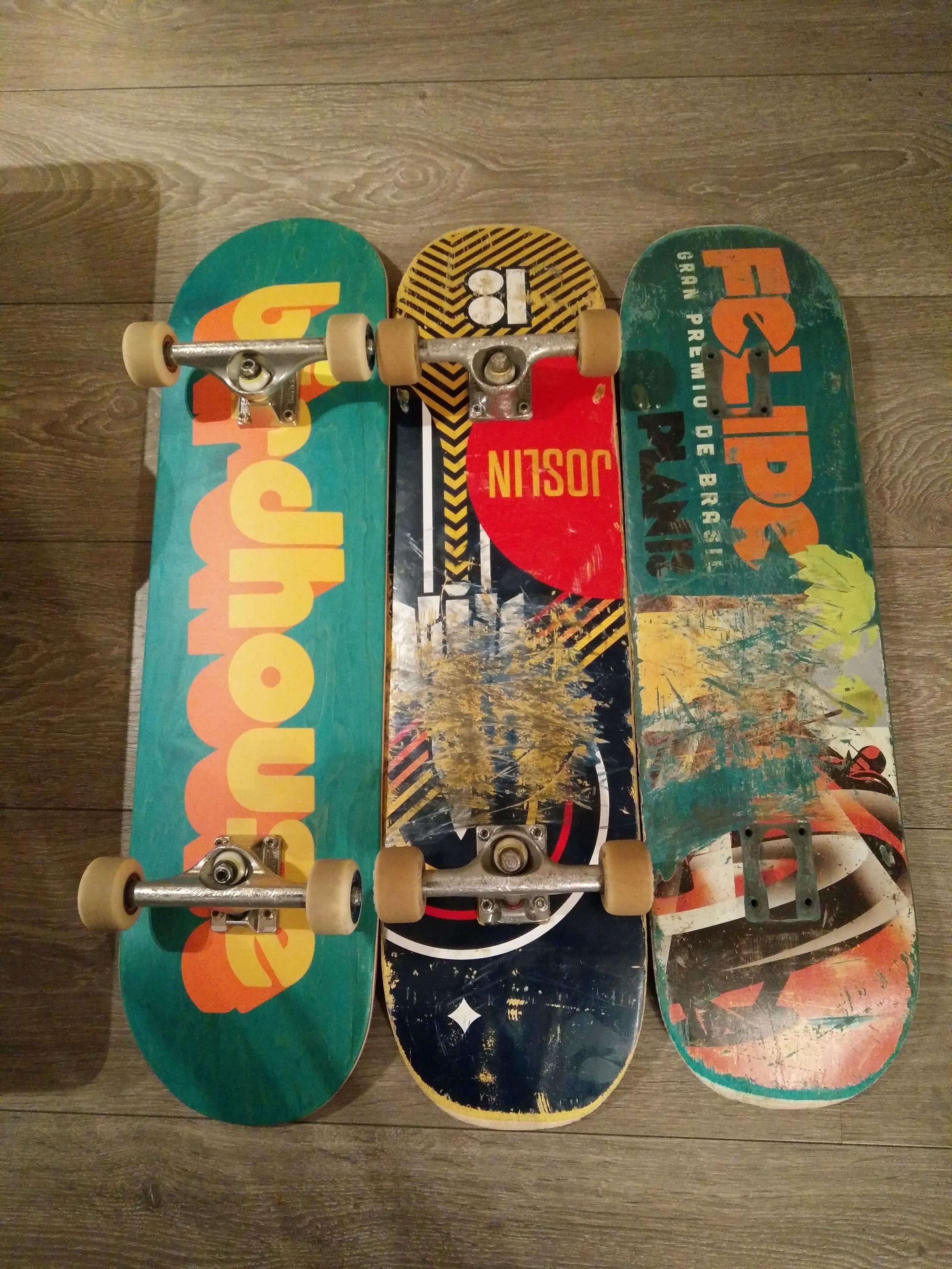 Fresh deck for my regular skateboard and semifresh deck for my