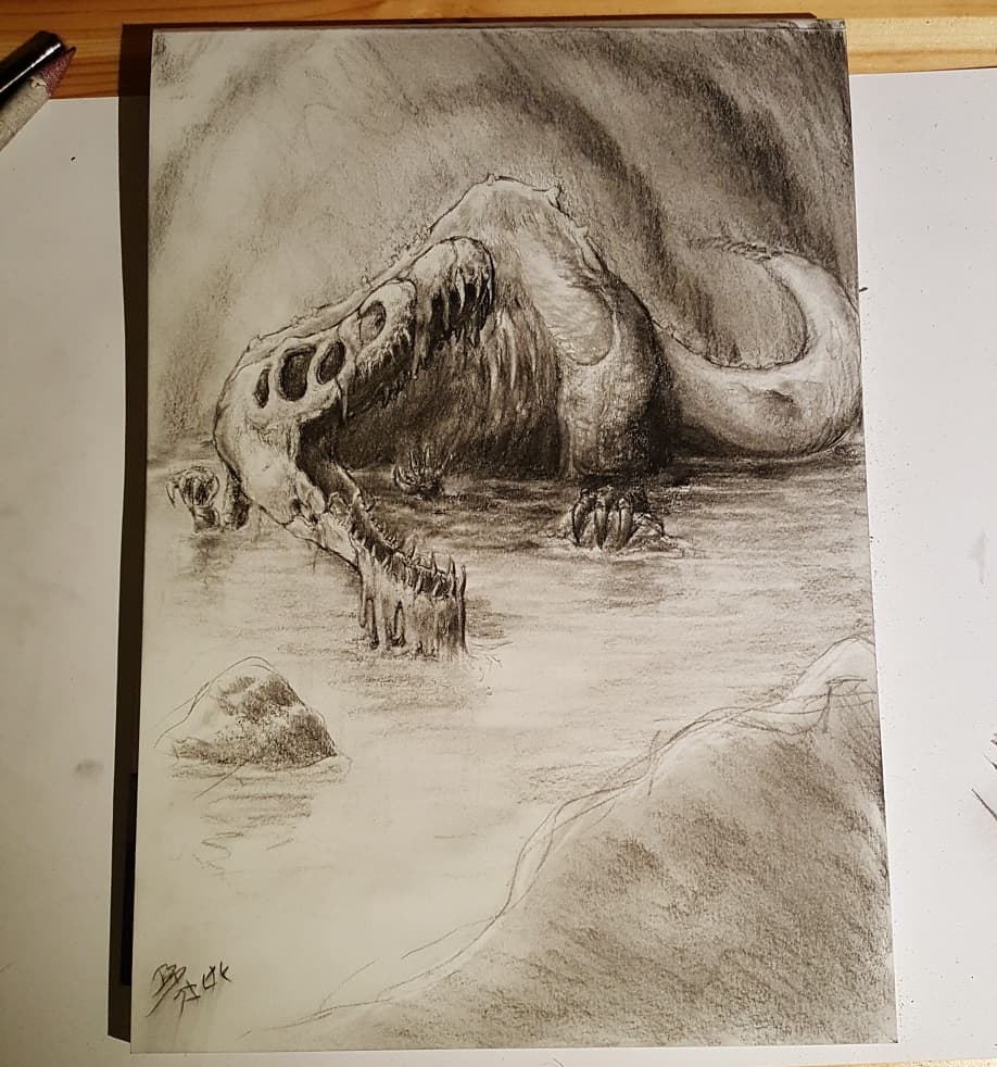 Charcoal concept art for my comic idea r/ZHCSubmissions