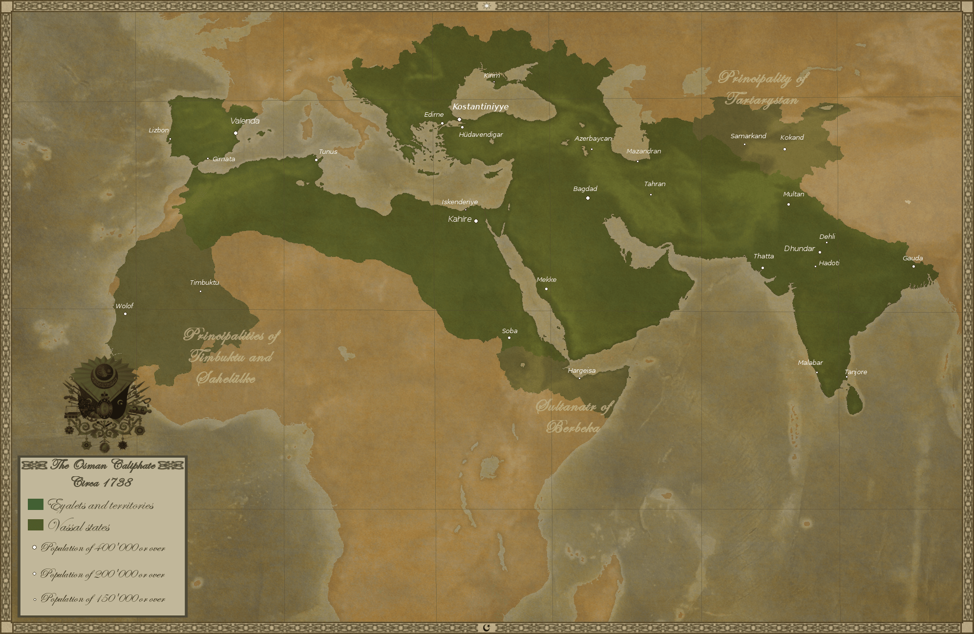 The Osman Caliphate fancy end map of my campaign as the Ottomans r/eu4