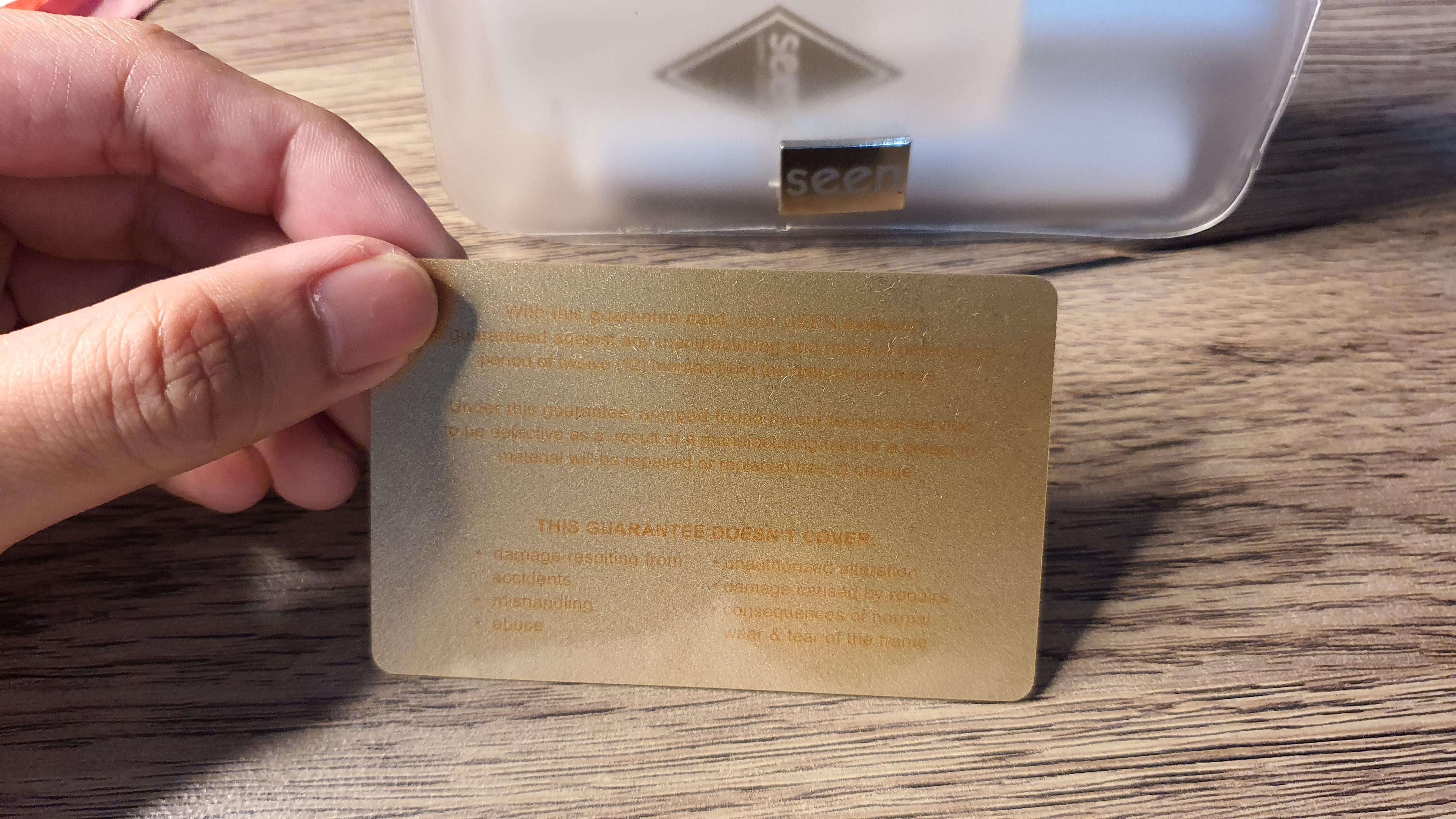 This warranty card on my new prescription glasses. r/CrappyDesign