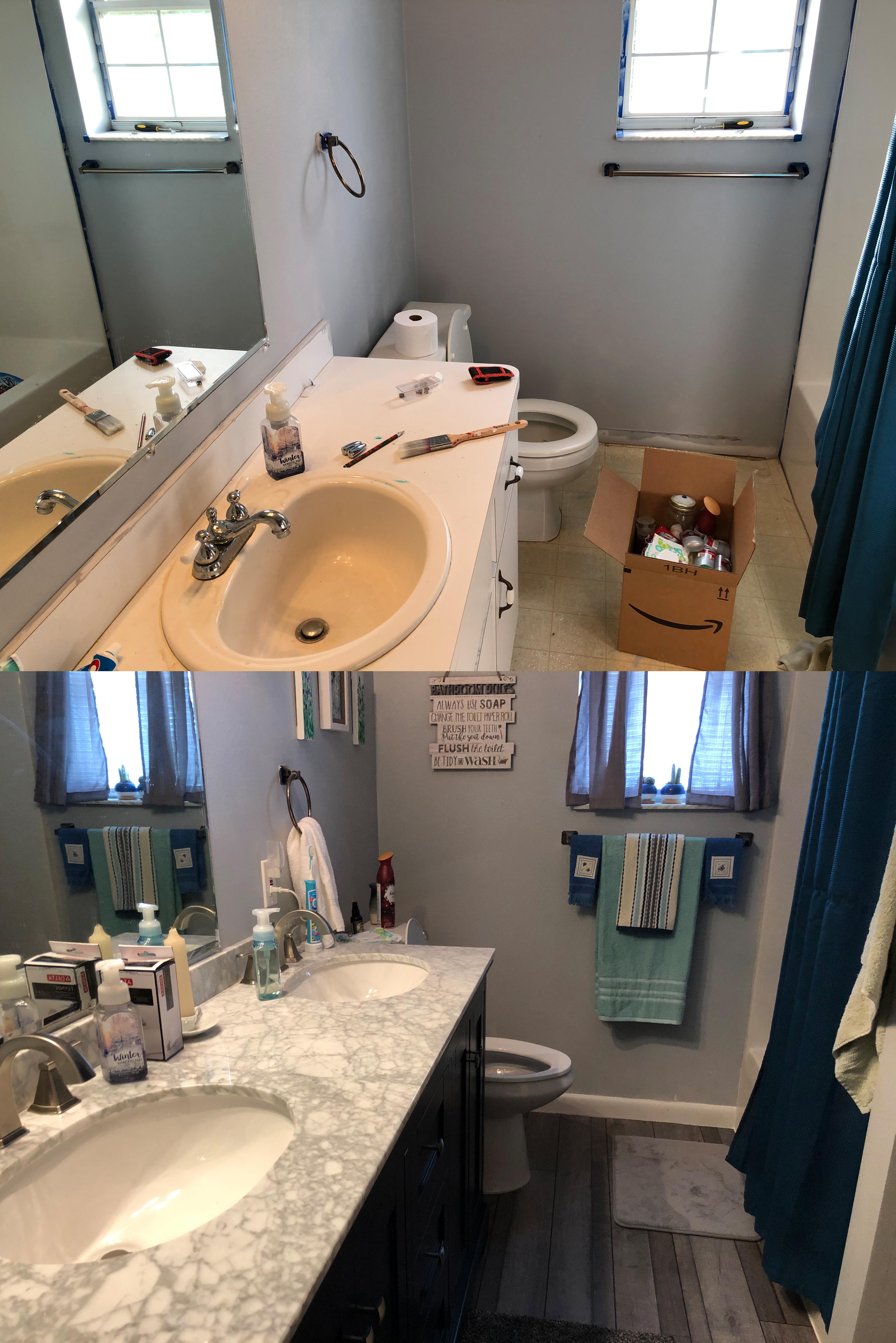 I see your quarantine bathroom remodel. Here's mine. r/pics