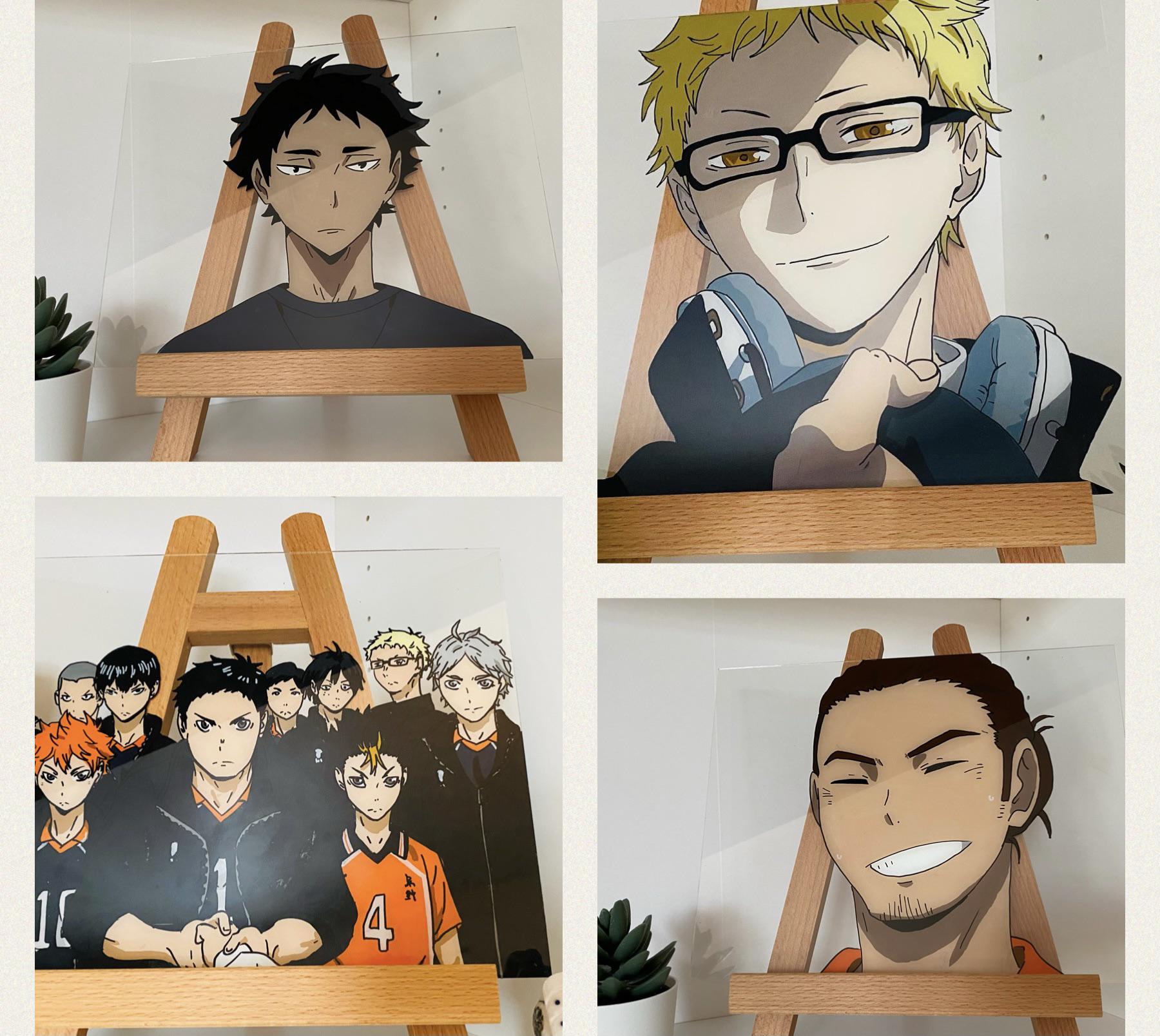 I wanted to share all my Haikyuu glass paintings now that I’ve made a