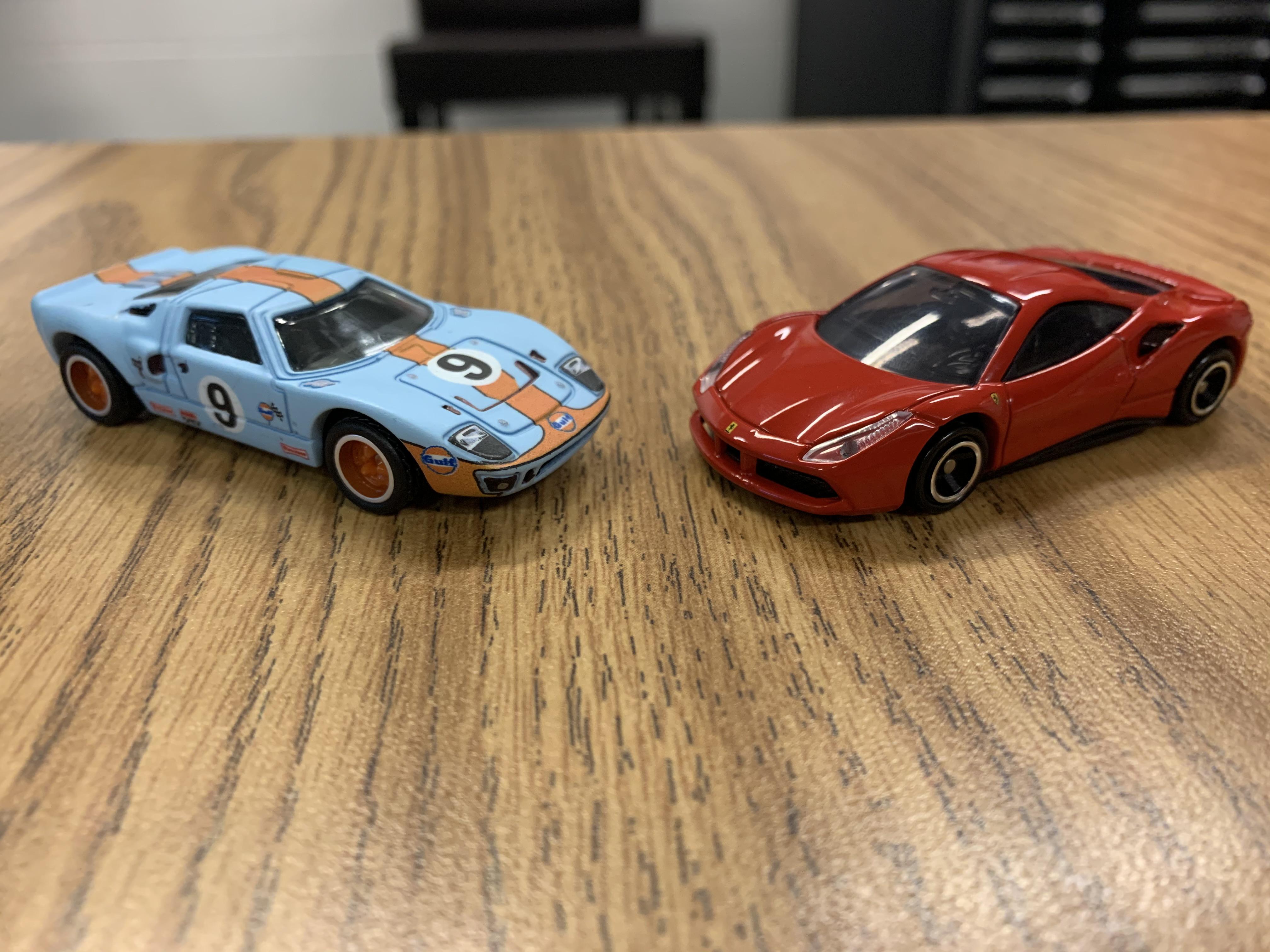 Ford Vs Ferrari. Seeing the movie tonight, can’t wait! HotWheels