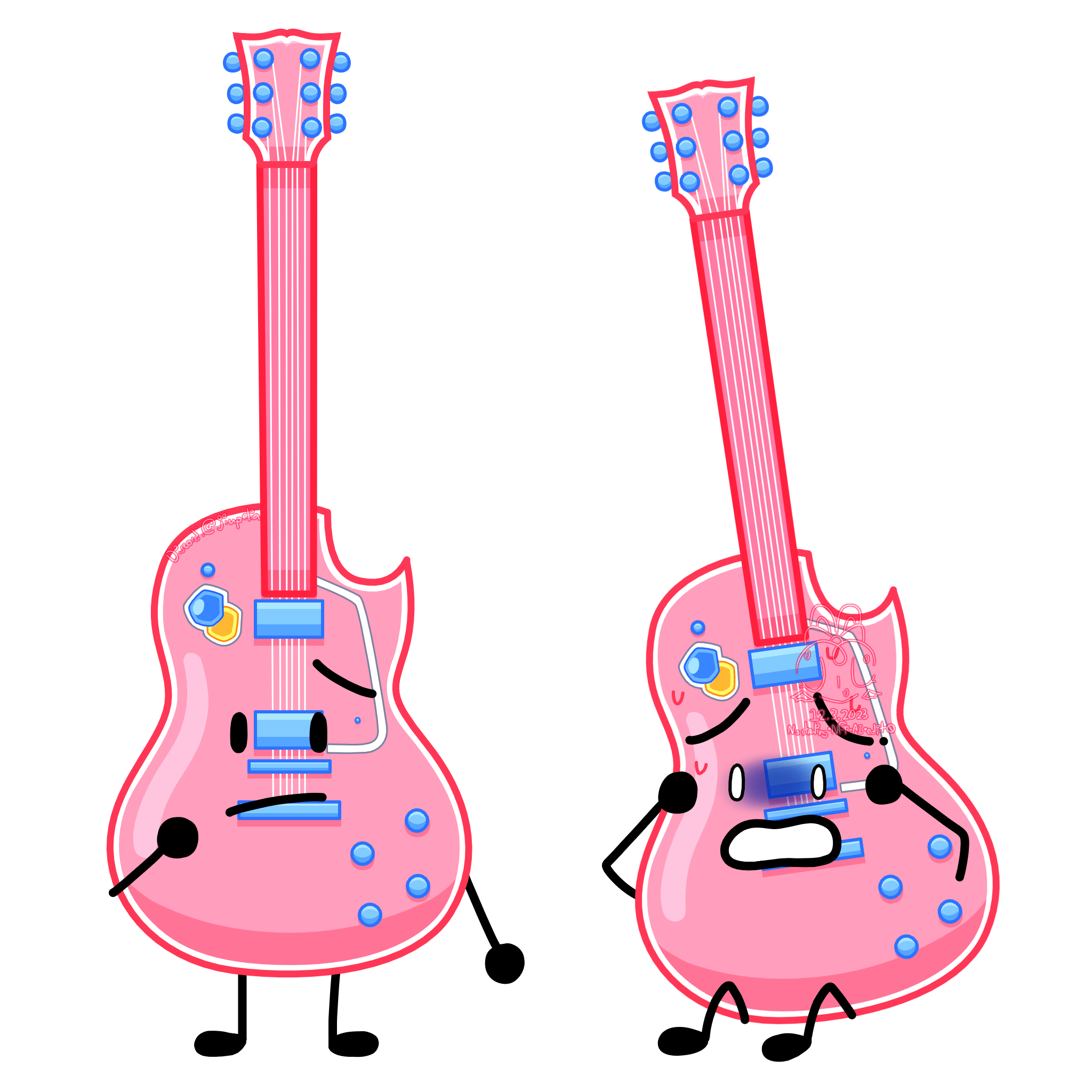 Anime girls but... BFDI 1 Hitori Gotou (Bocchi the Rock). Her bodyis