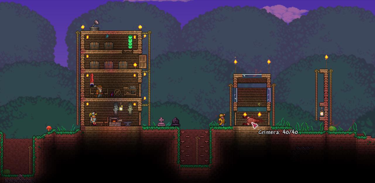My friend decided to put a Crimea in a cage and make it a pet r/Terraria