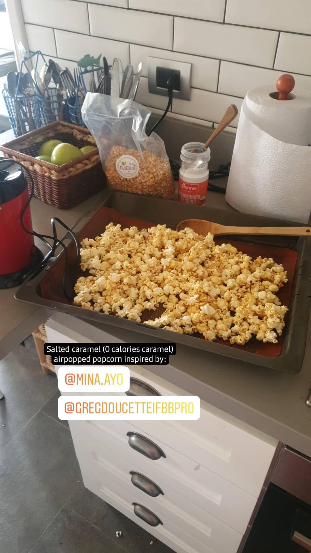 Entire tray (80g) of salted caramel popcorn for 350 calories. r