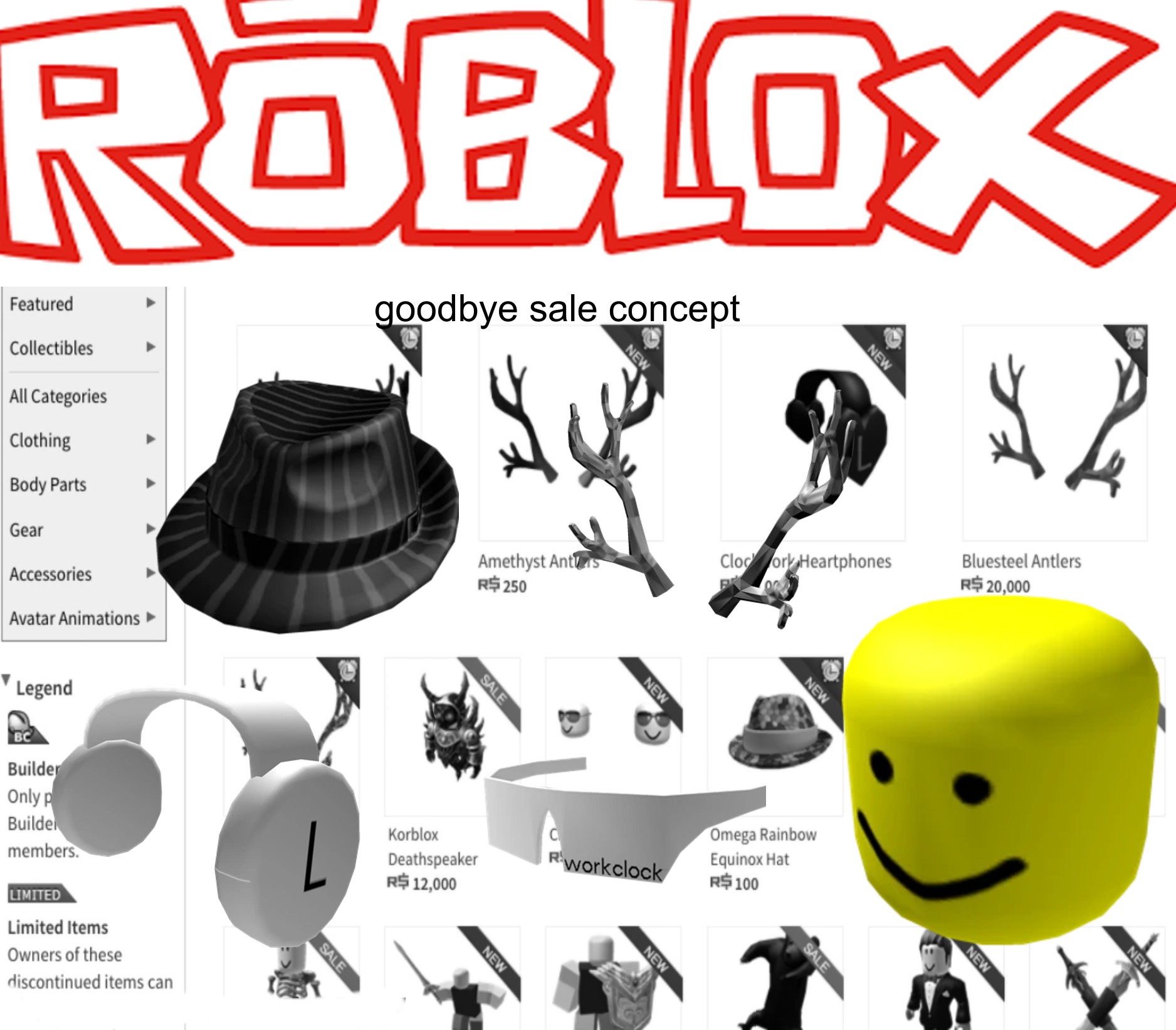 roblox should make 1 big sale to say goodbye to sales with iconic sale