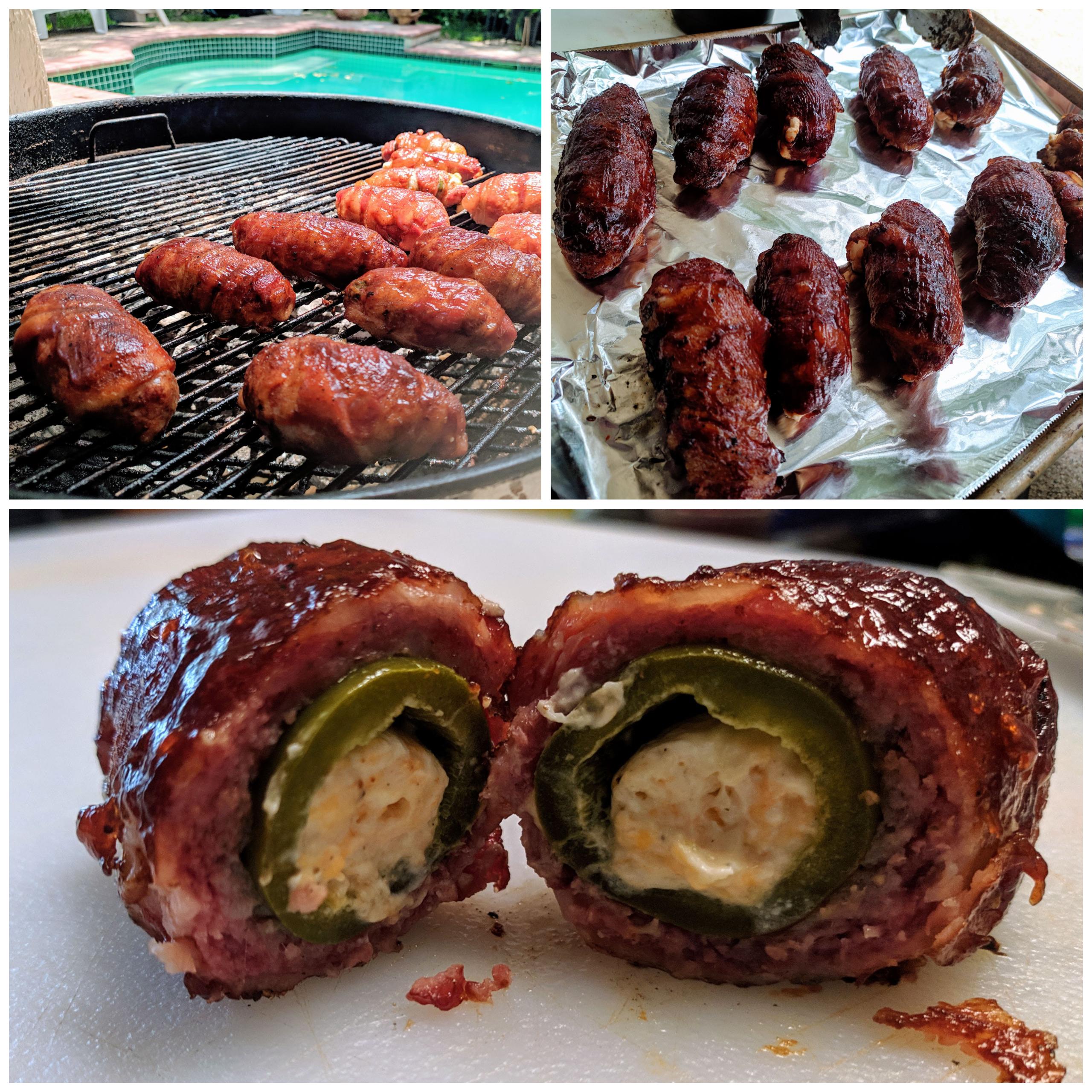 [Homemade] Armadillo Eggs cheddar and cream cheese stuffed jalapenos wrapped in sausage and