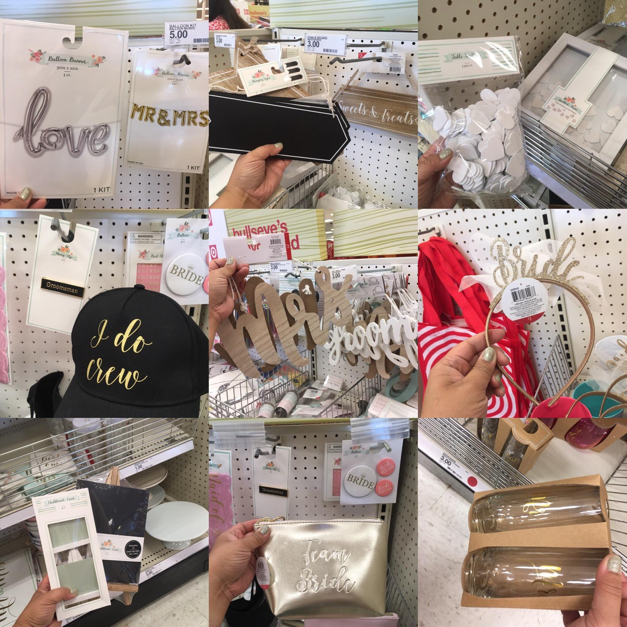 Sampling of wedding things found at a Target Dollar Spot. YMMV