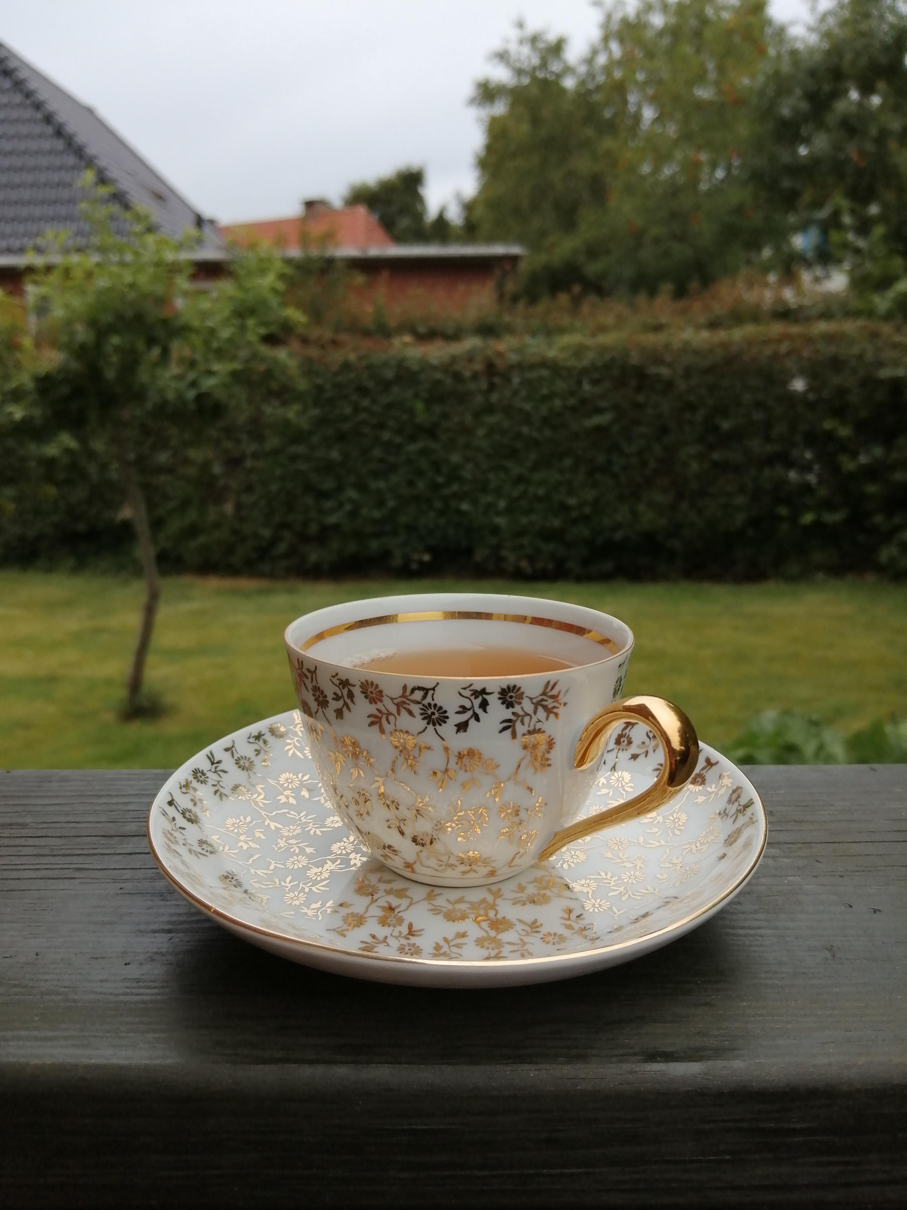 This thrift find teacup got the perfect amount of pretty without being