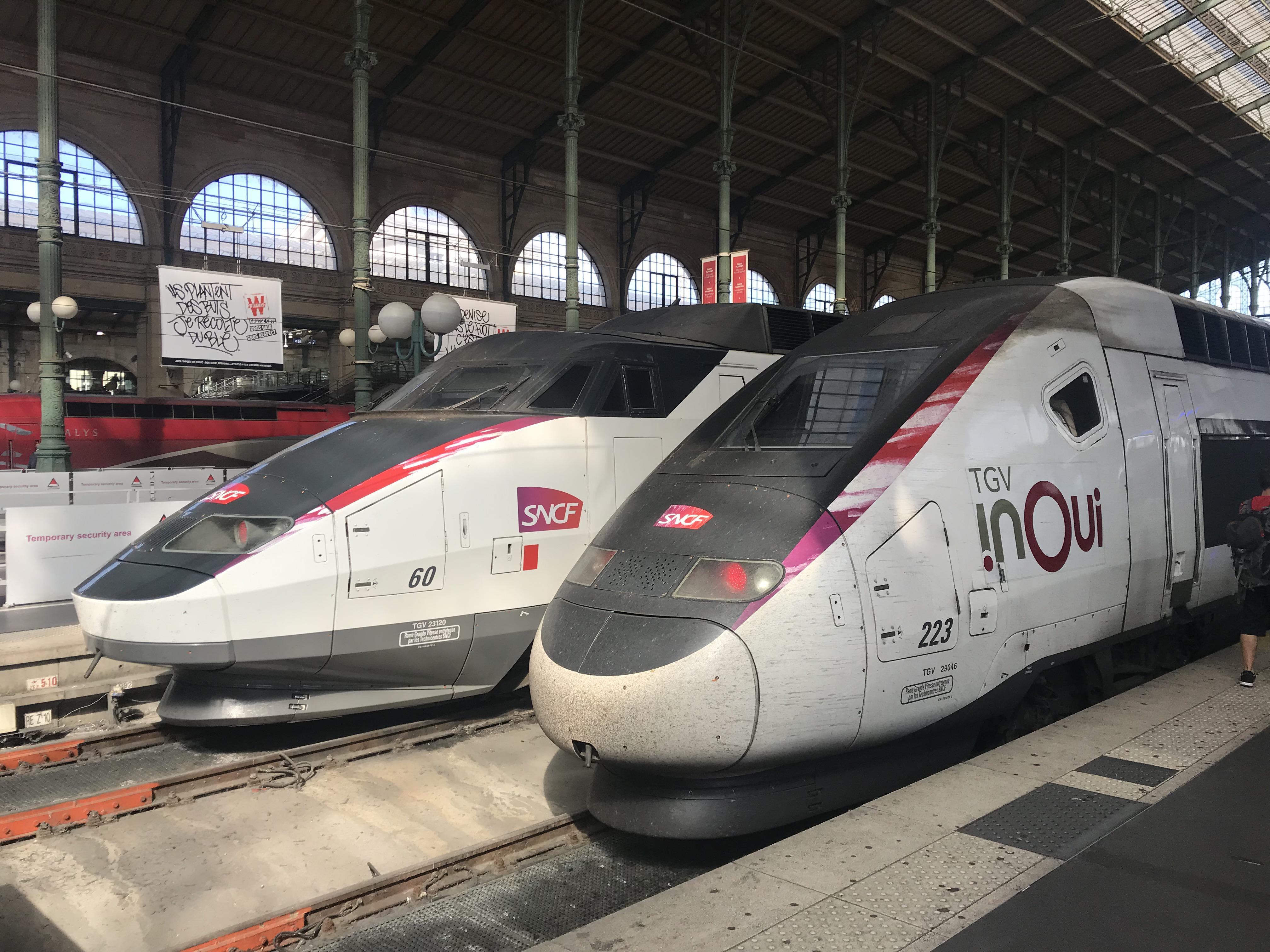 Two different versions of the great TGV, the single level classic