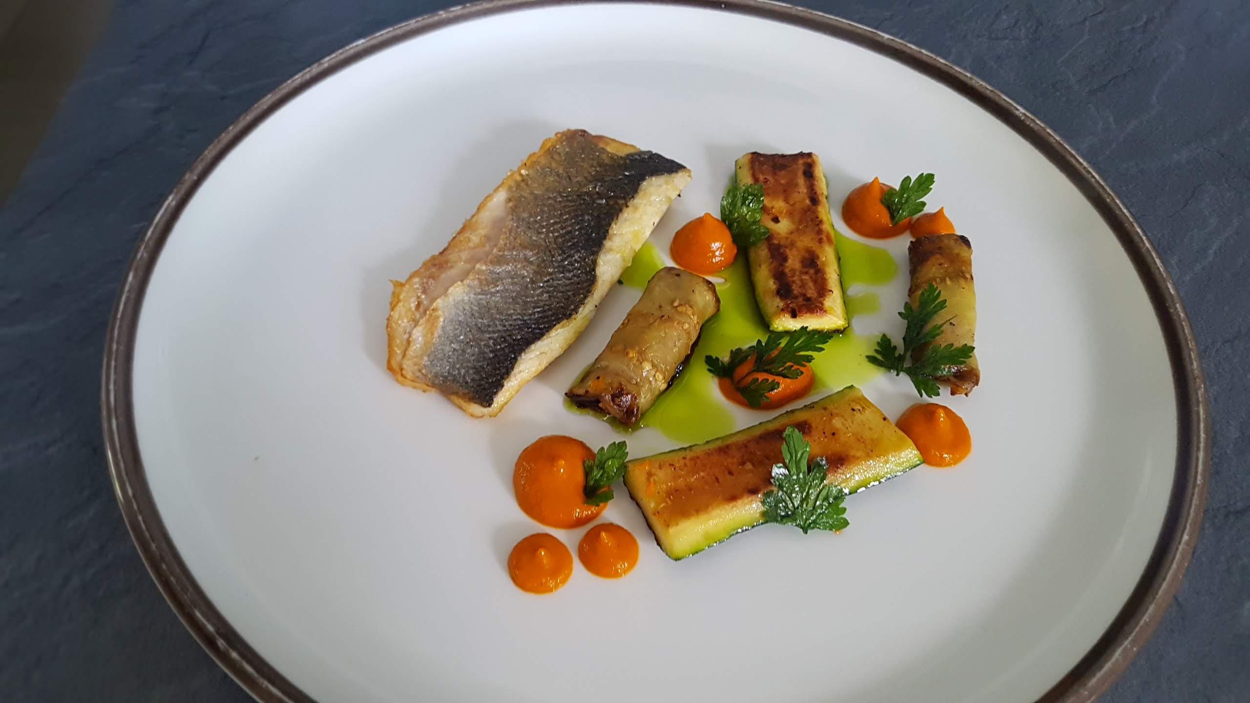 [pro/chef]Sea Bass With Deconstructed Ratatouille Garnish r/food
