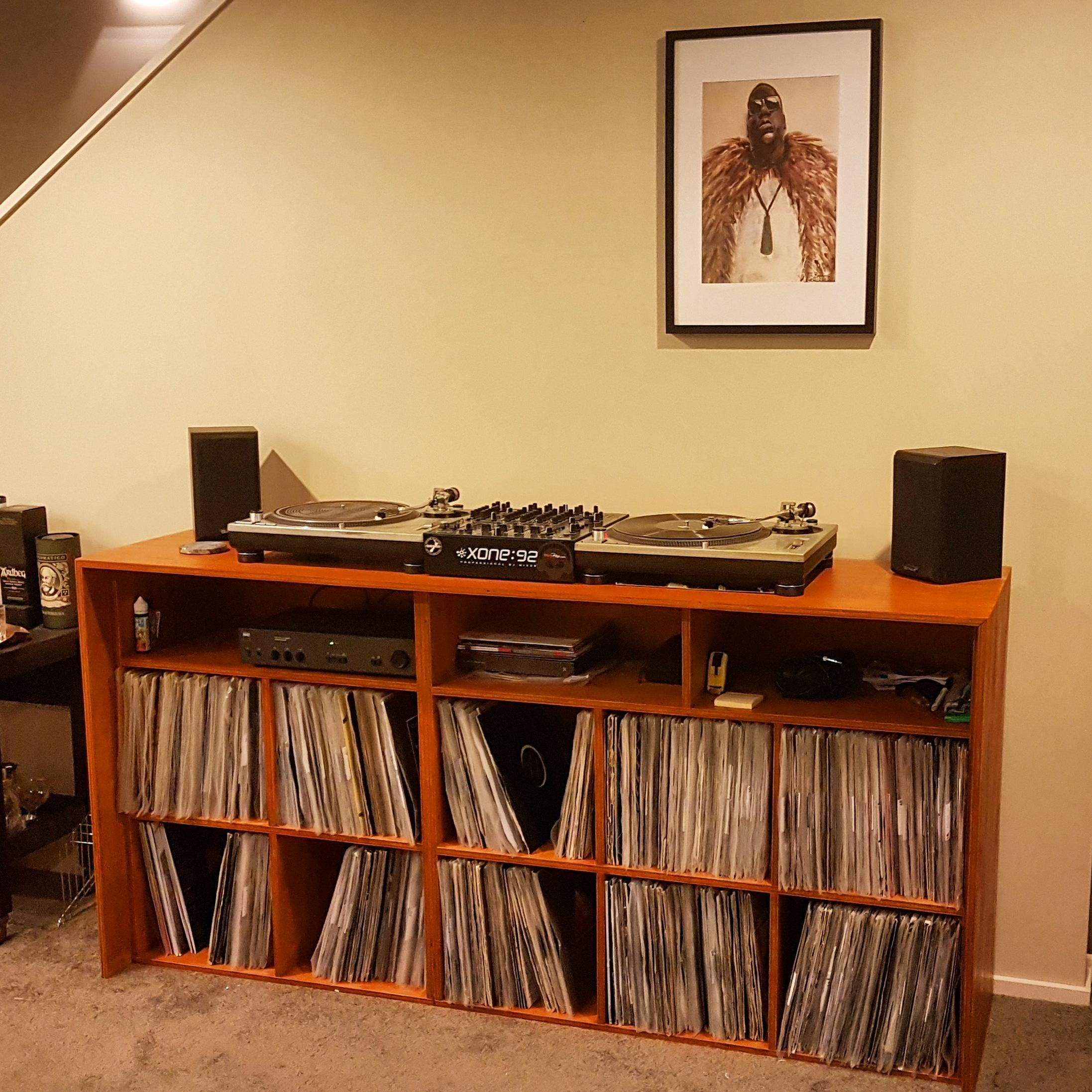 Myself and a friend built a custom desk/storage for Turntables and