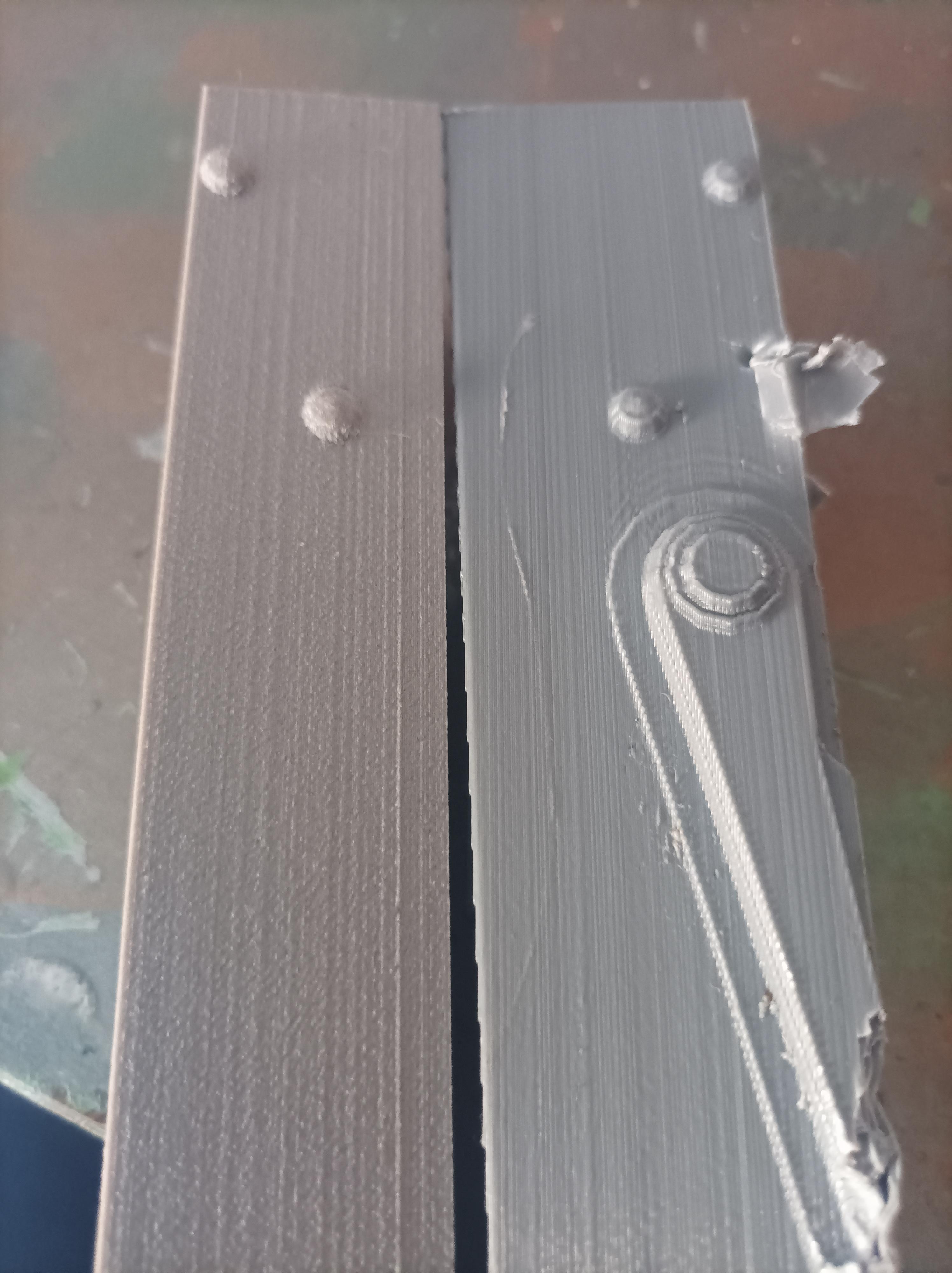 PETG on the left, PLA on the right. Why are the lines on PETG not so