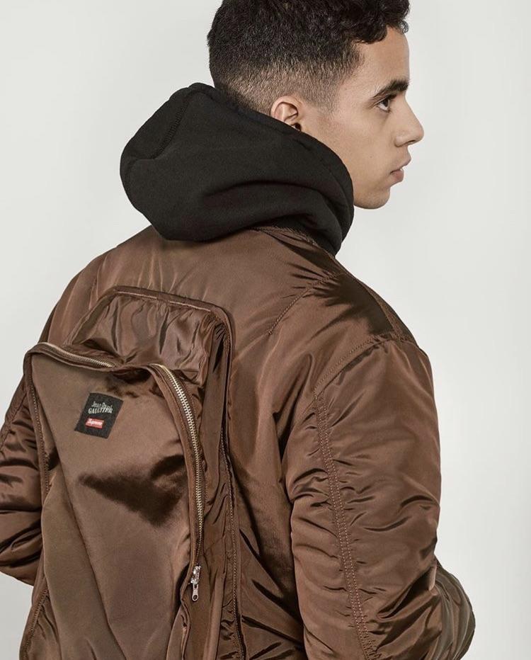 Supreme’s new jacket with built in backpack... seems you would have to