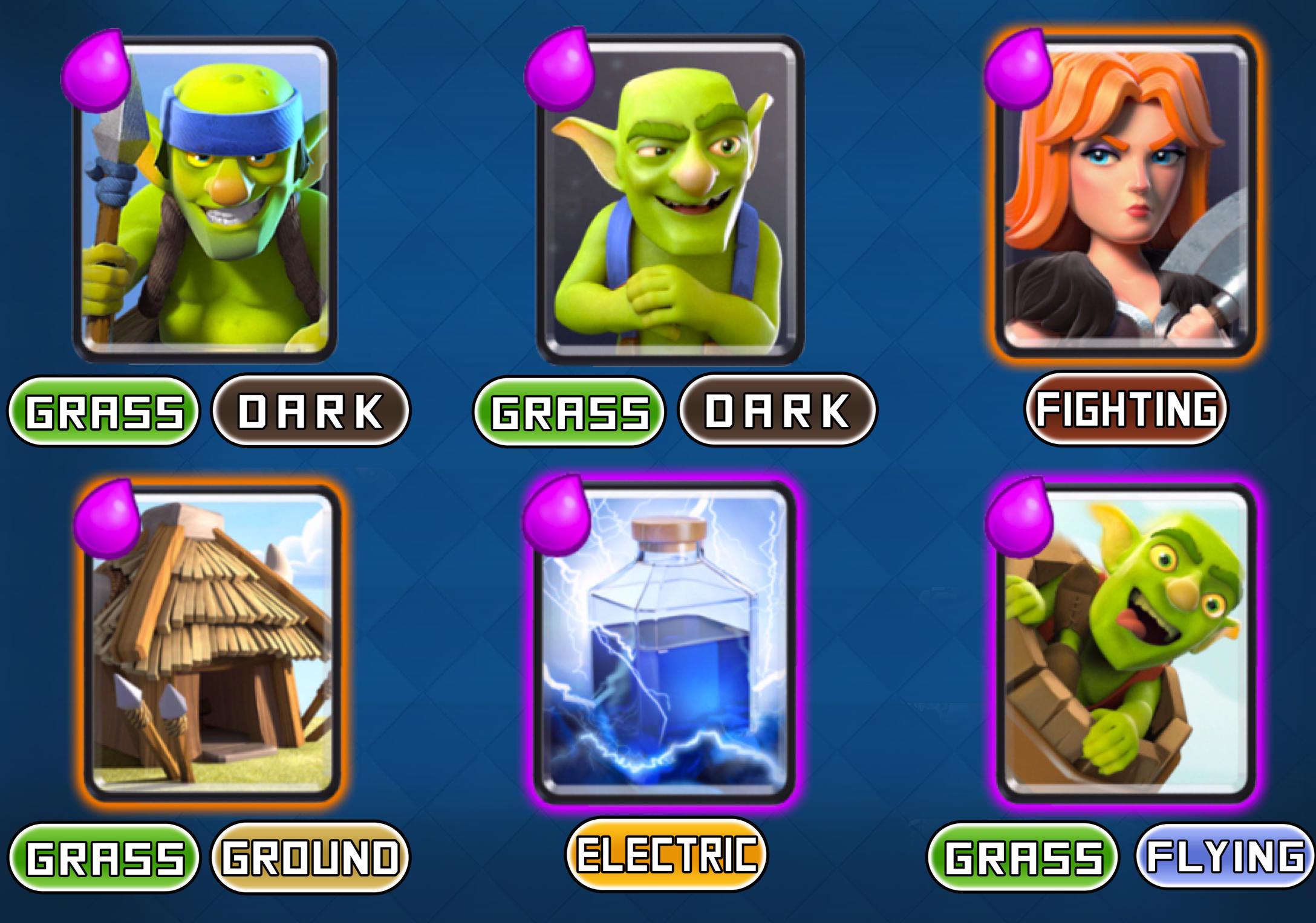 Clash Royale x Pokémon! Card's Pokémon Types [Goblin Stadium] ClashRoyale