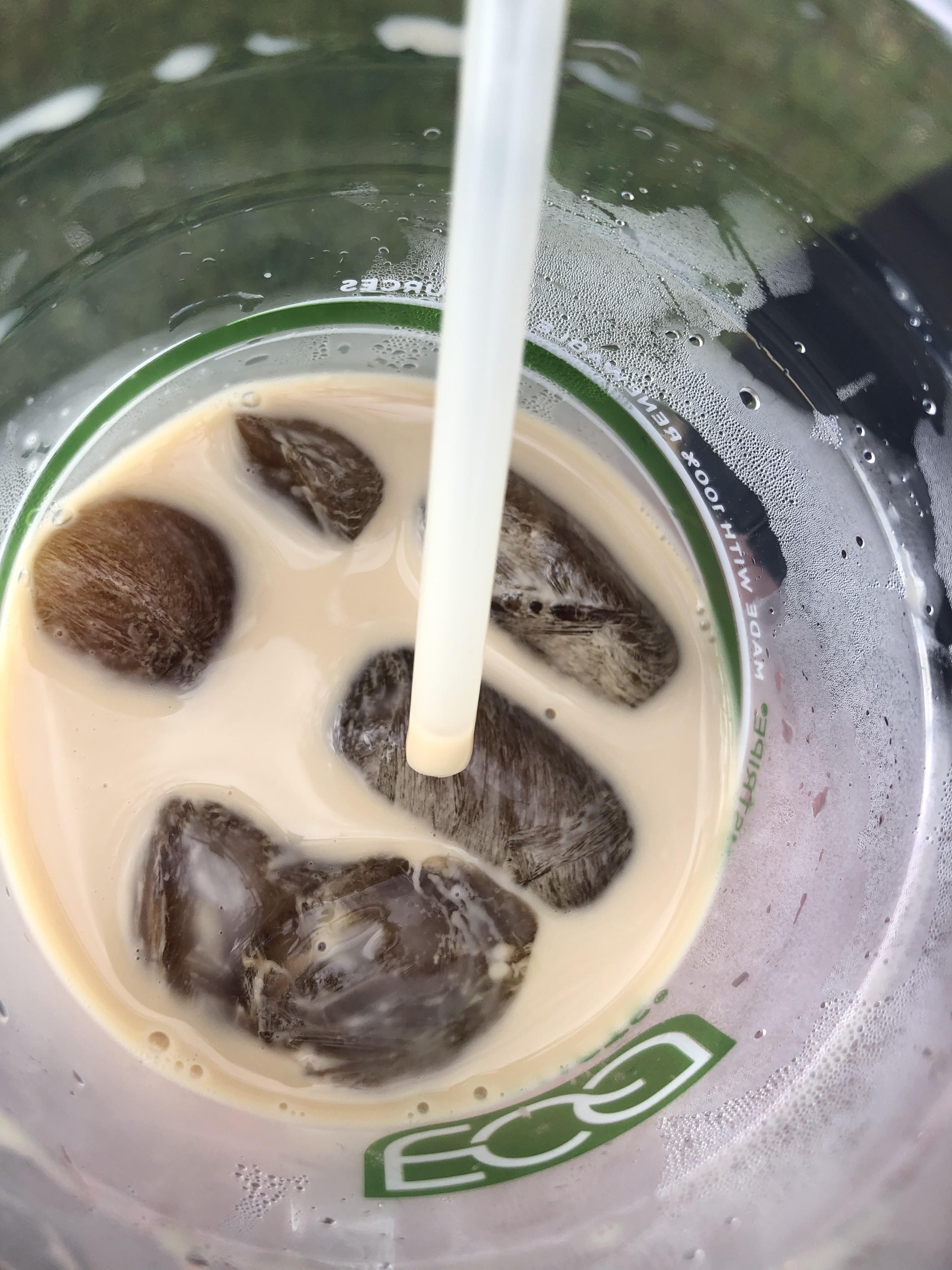 This coffee shop uses frozen coffee instead of ice cubes in iced coffee