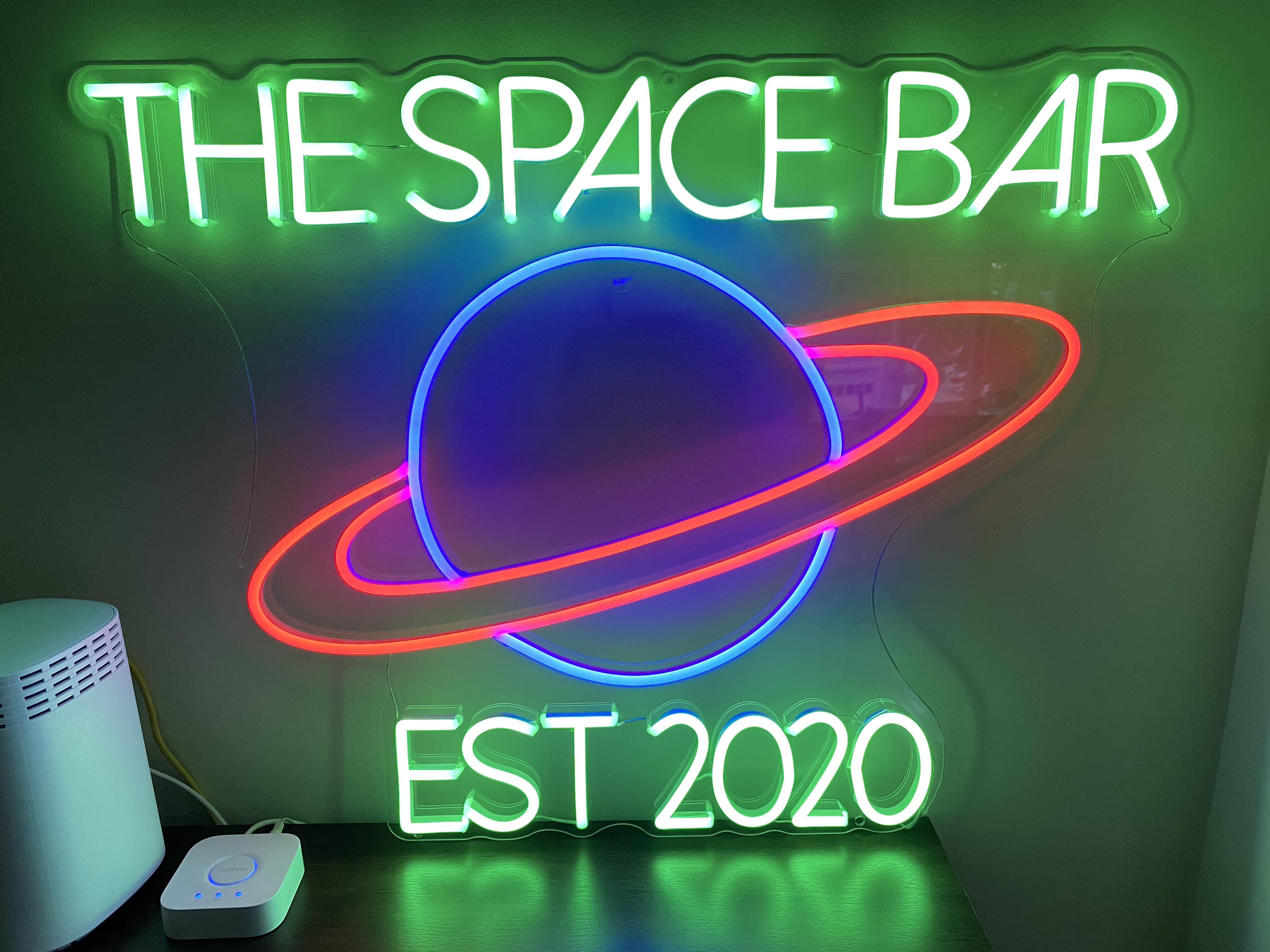 The neon sign for our home bar FINALLY arrived! r/Andromeda321