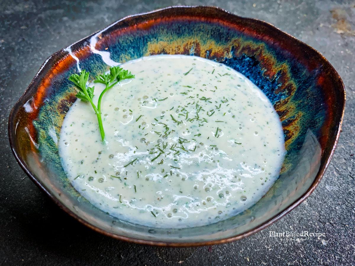 Lime, parsley and dill creamy salad dressing recipe (Oil Free, Vegan