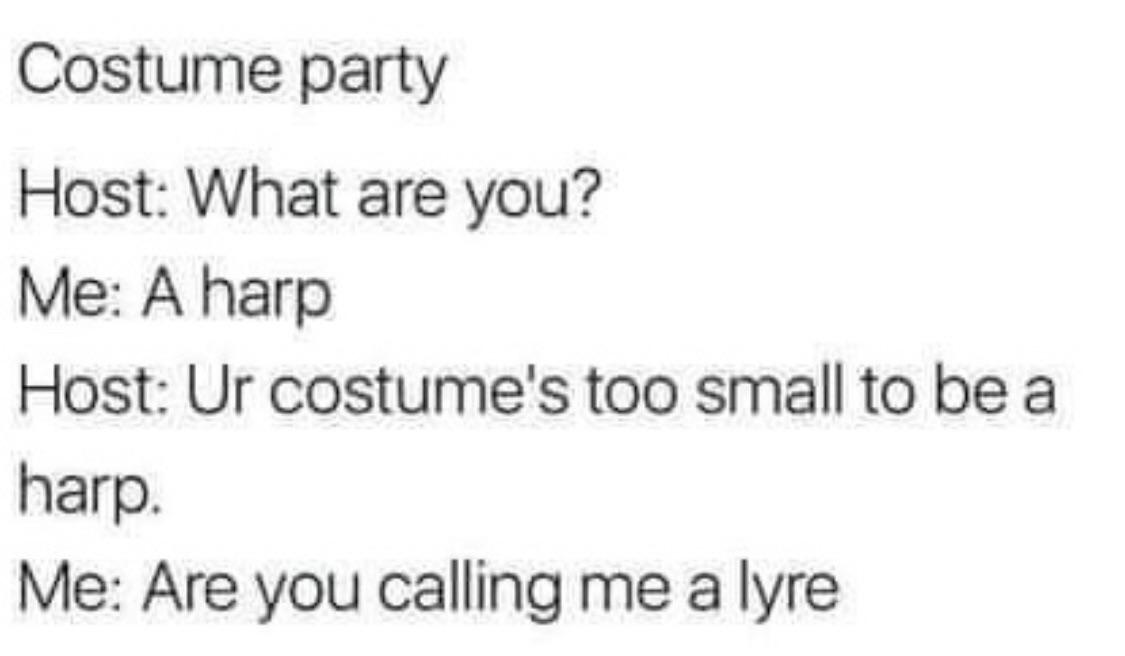 Costume party . puns