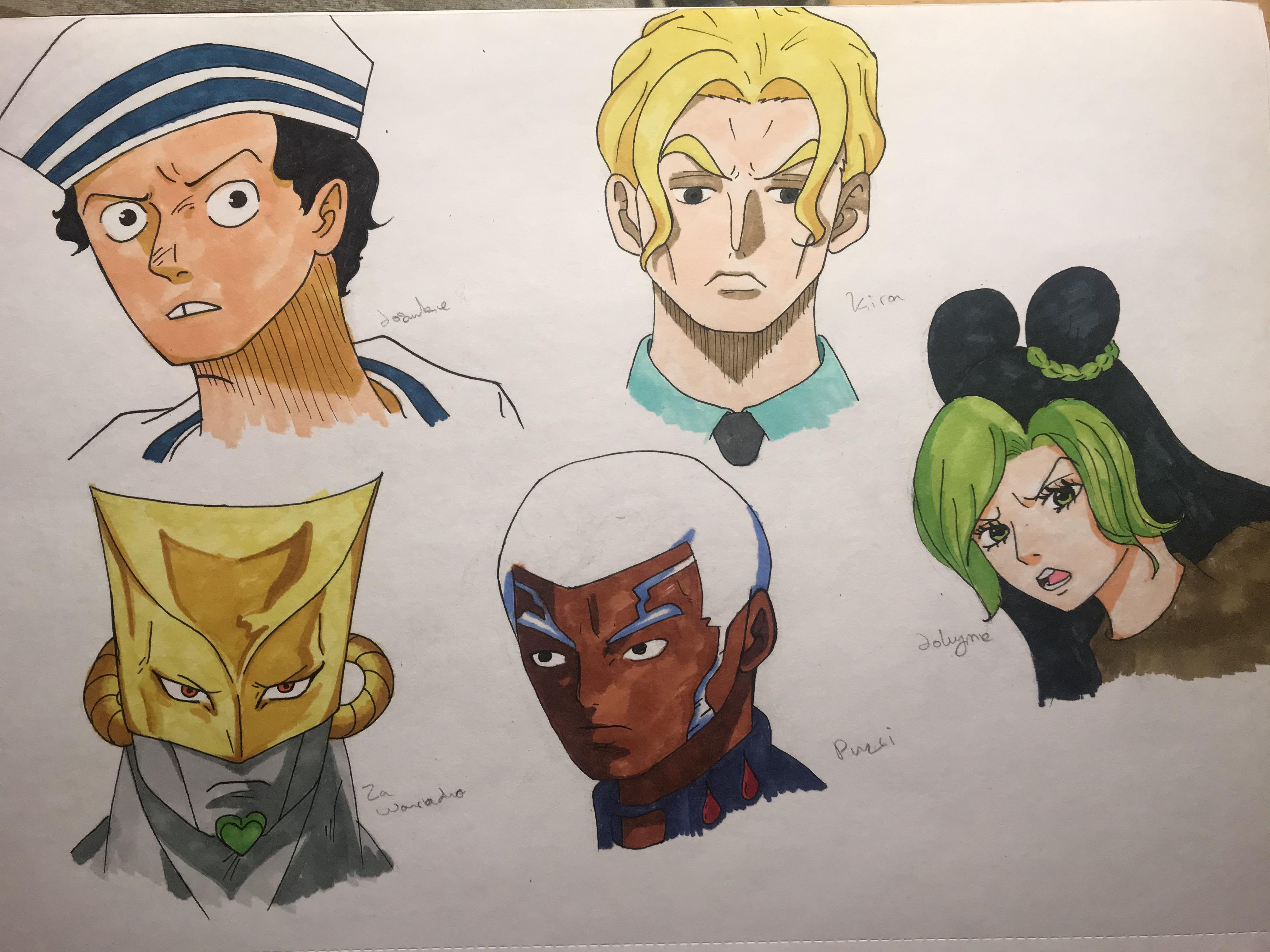 JoJo characters in One Piece art style. My favorite is probably The