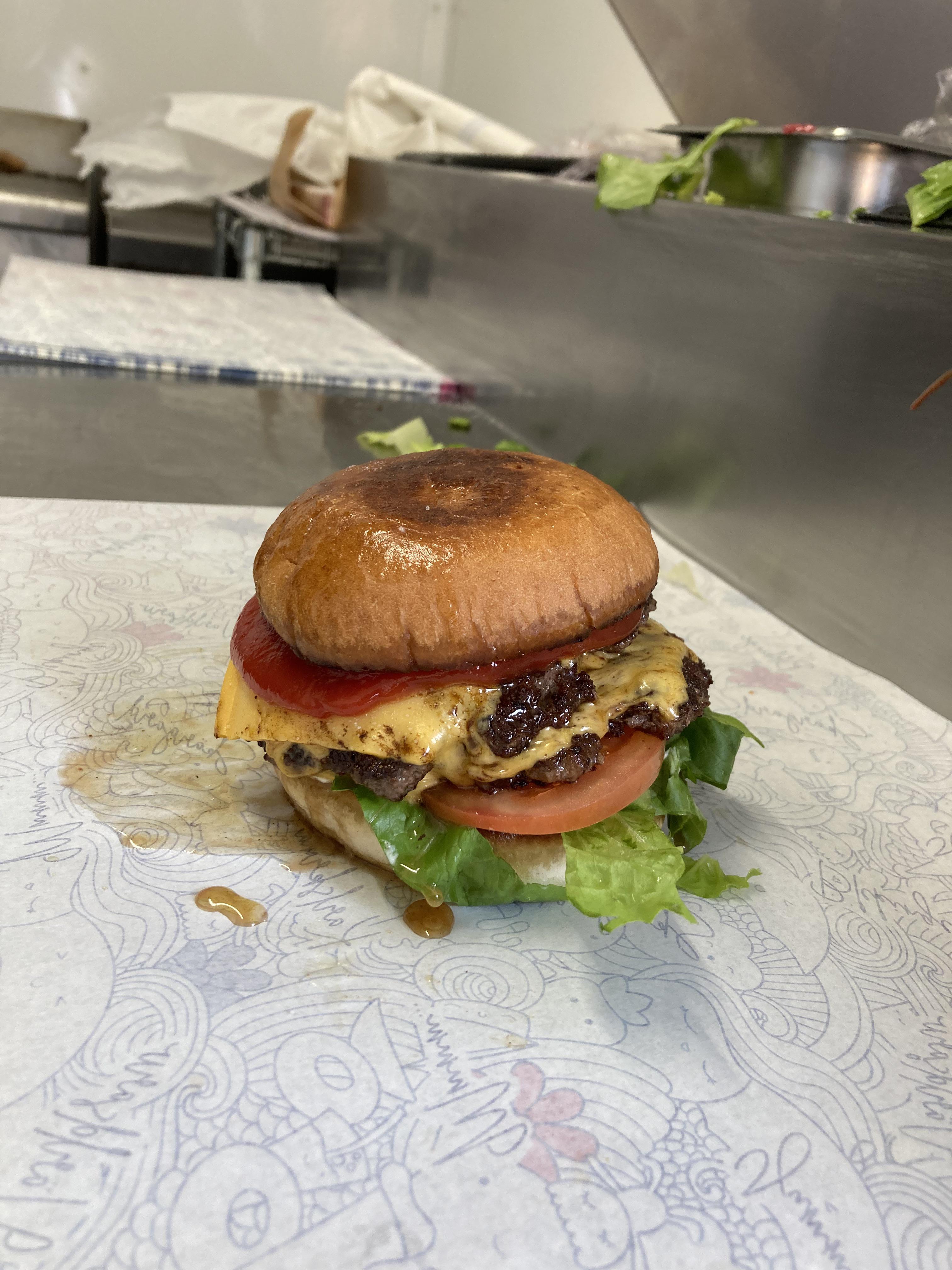 Lunch at work toasted buns with garlic oil and used truffle mayo and