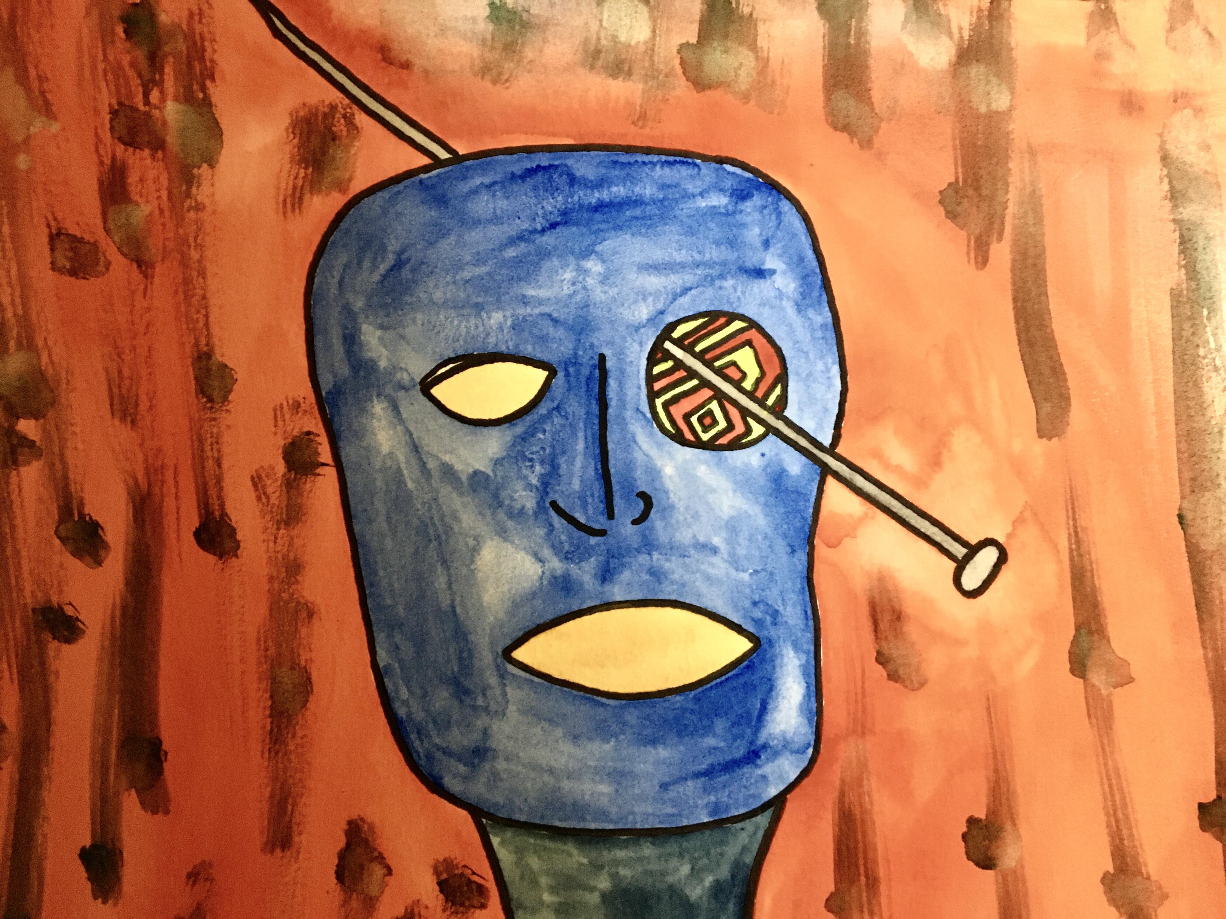 Had a migraine, attempted to paint it. r/migraine