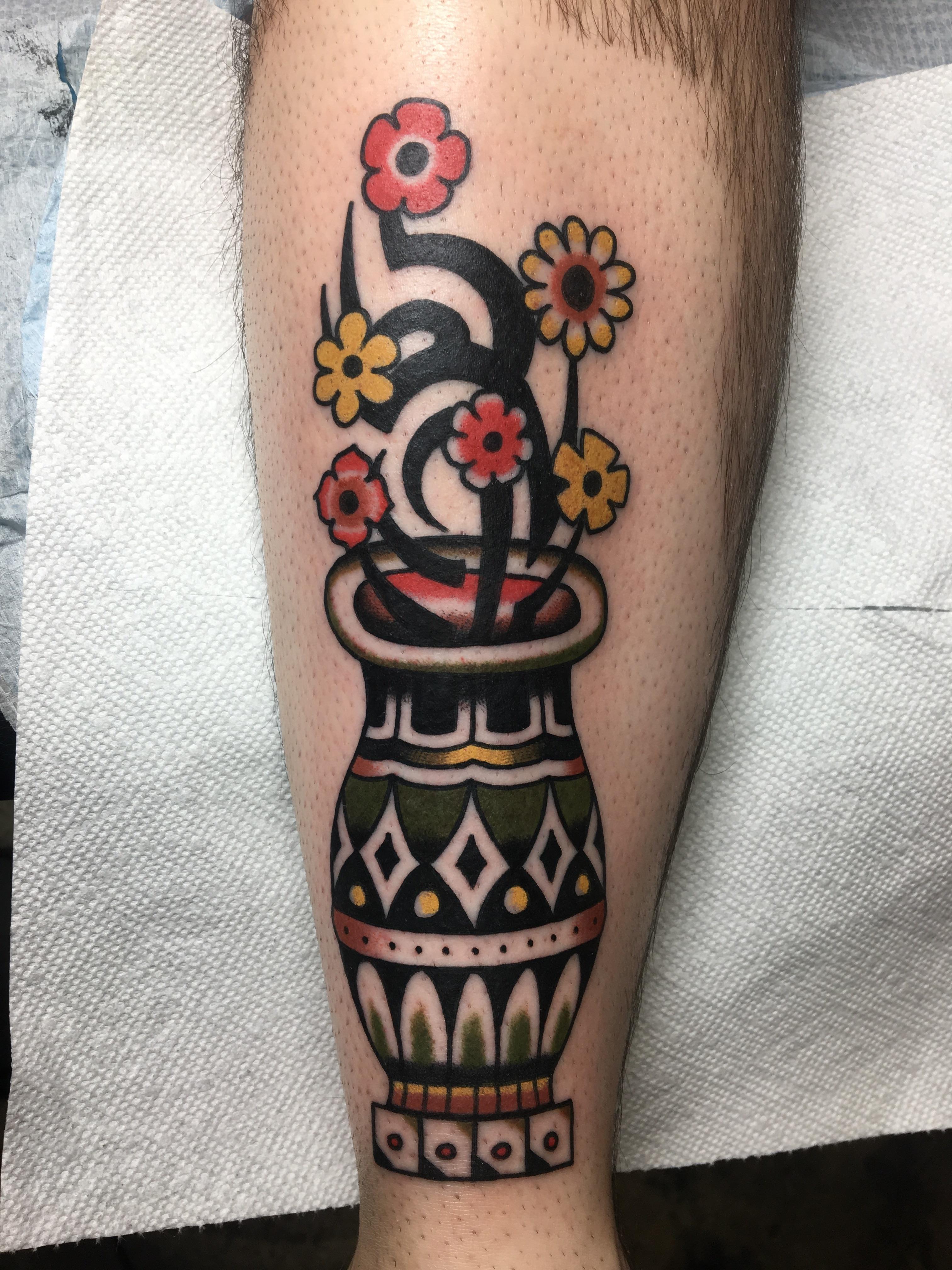 Flower pot done by Jaboc at Gold Club Electric in Nashville, TN r