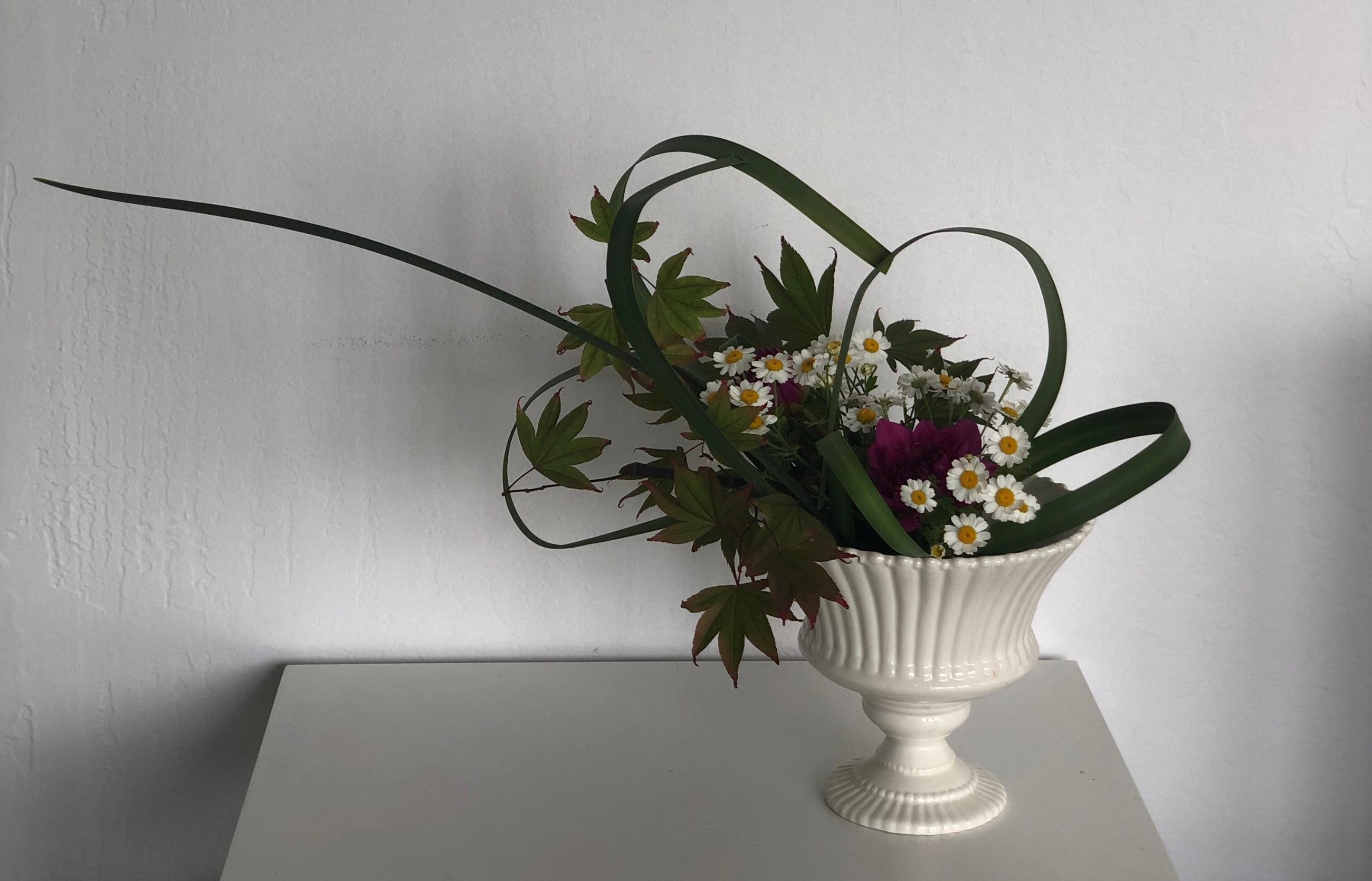 "Unconventional" material Cannabis Ikebana