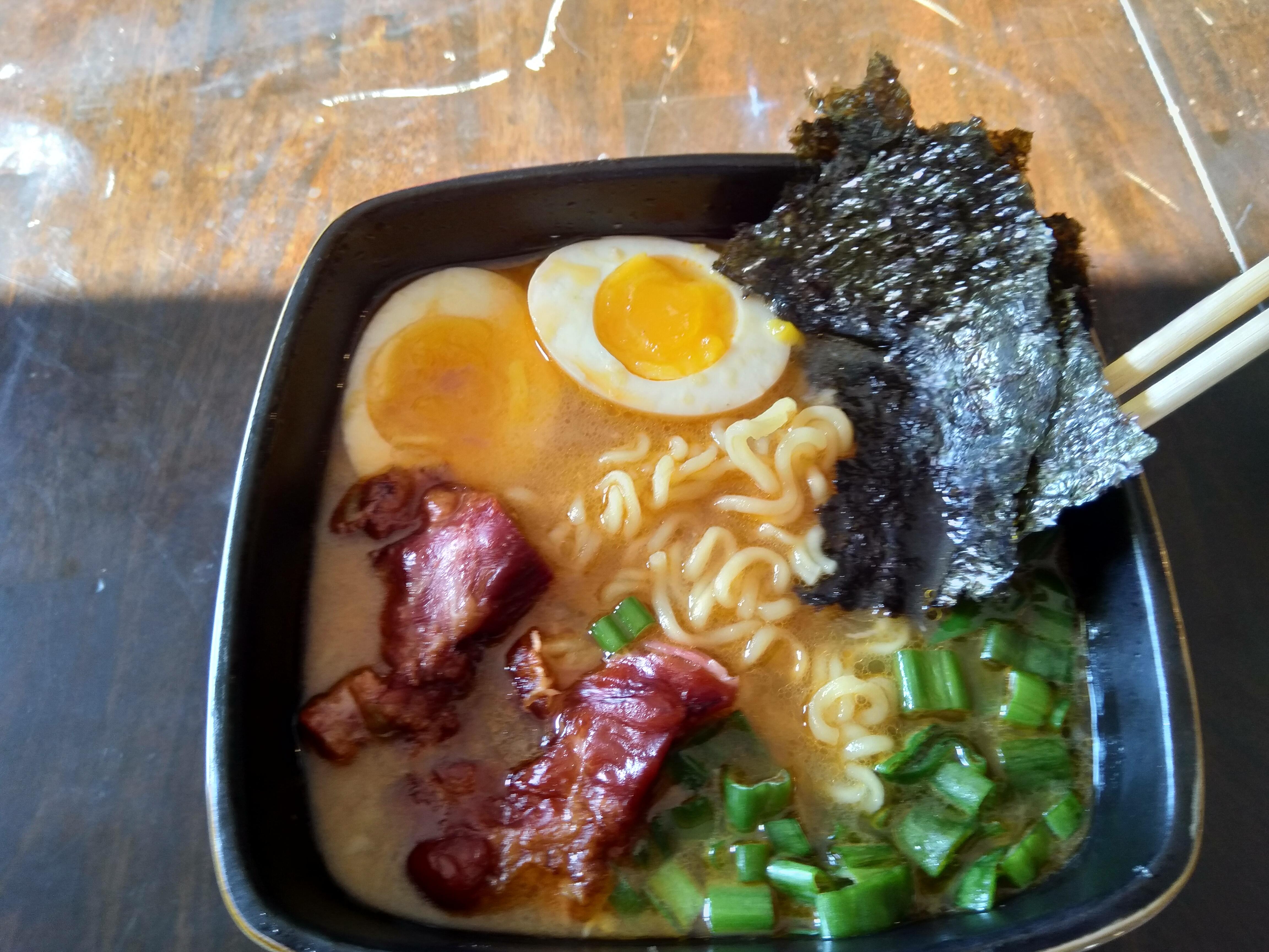 My first attempt at ramen! Our local grocery store only had smoked neck
