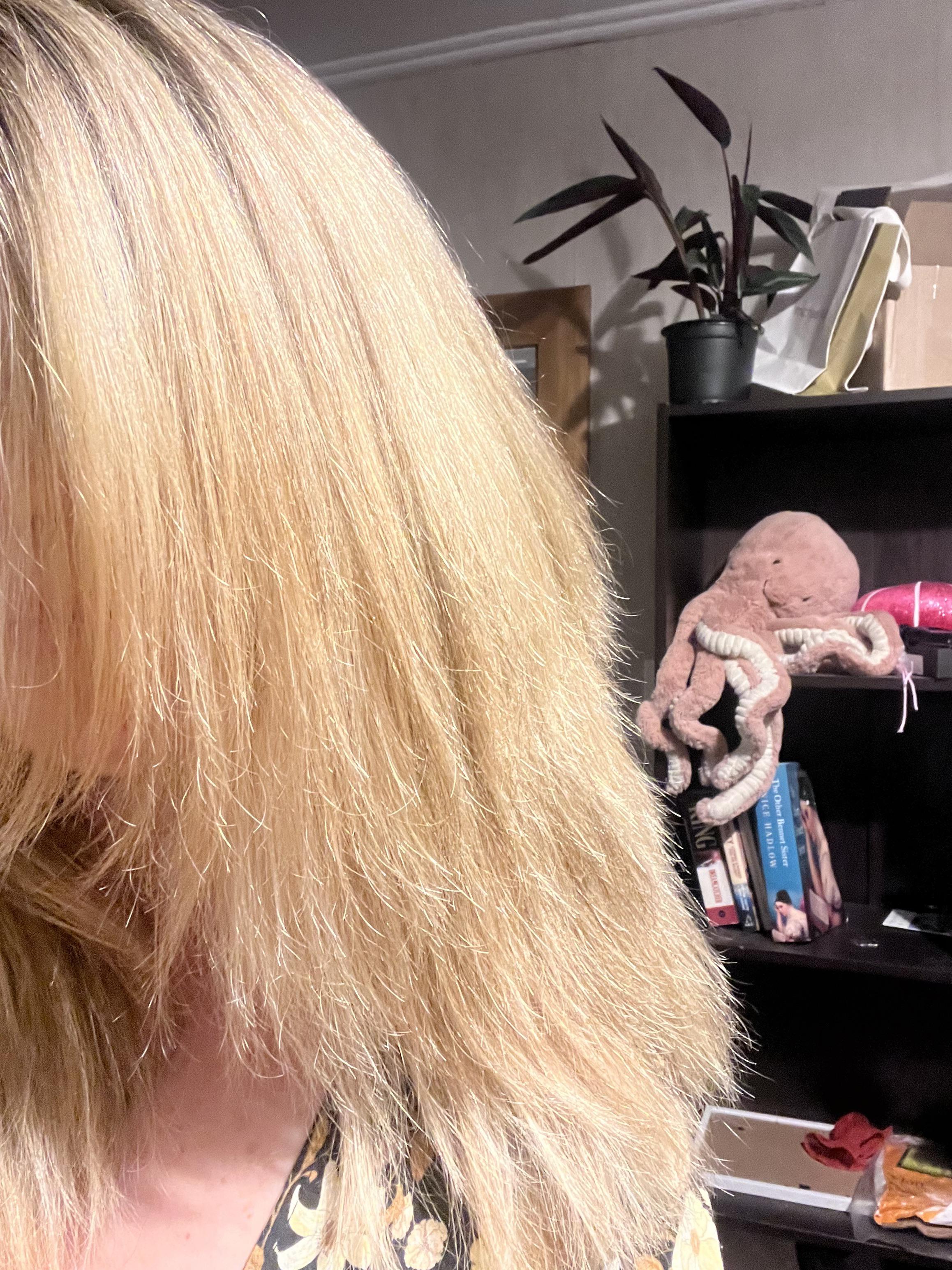 Thinning scissors on super thick hair causing this? r/Hair