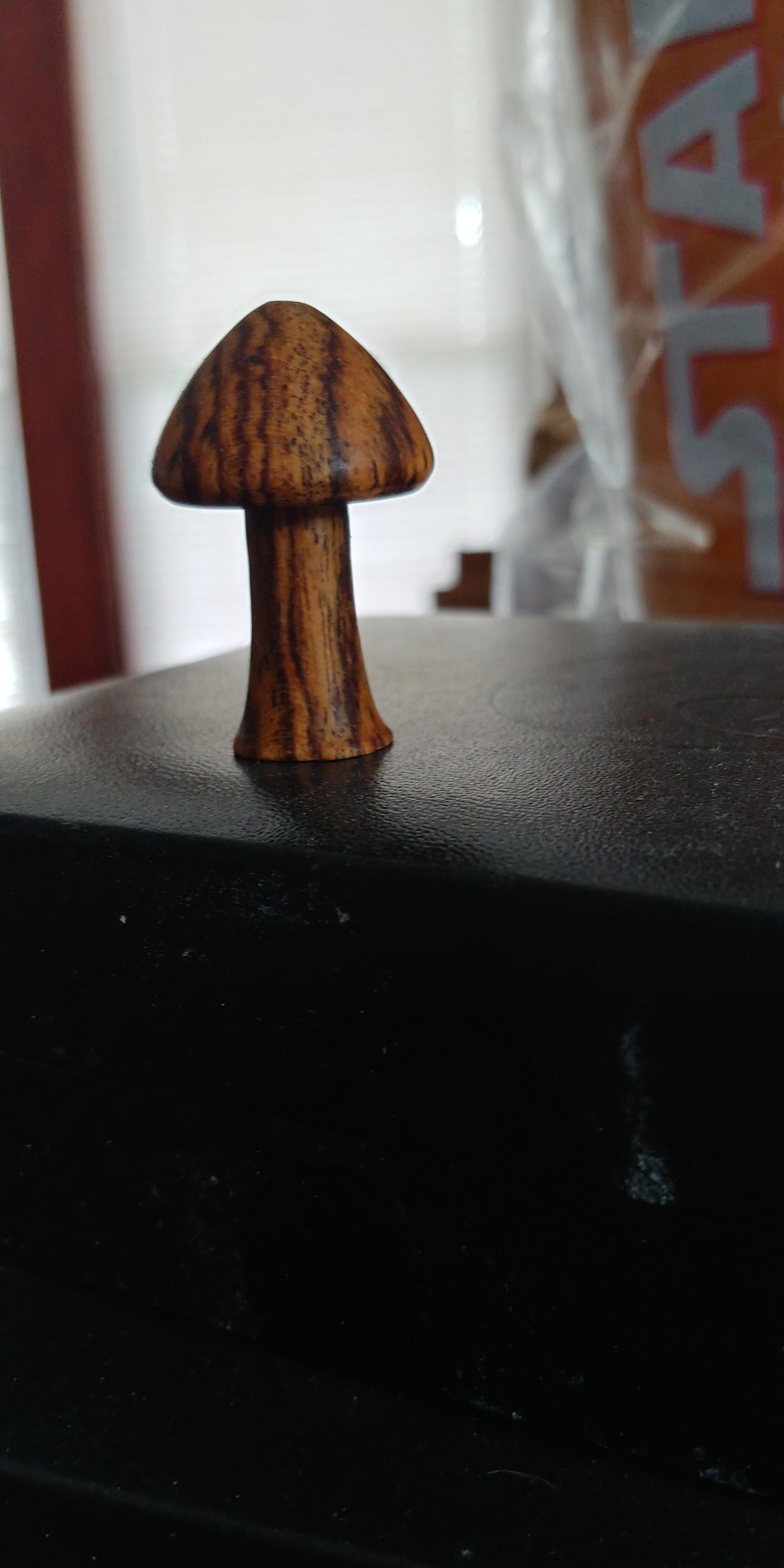 Quick lathe mushroom. Slowly getting better at making them r/woodworking