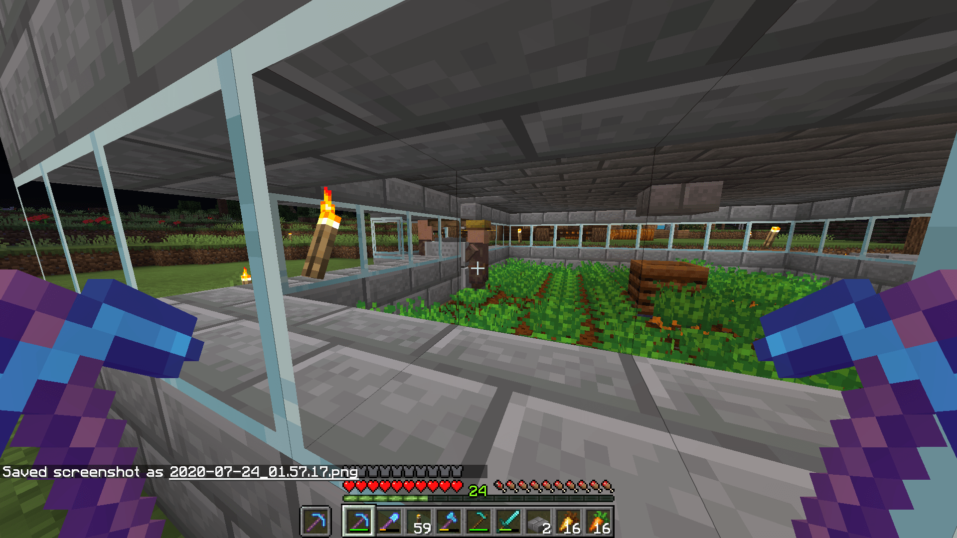I need help with my automatic carrot farm. The farmer villager wont throw food to the other