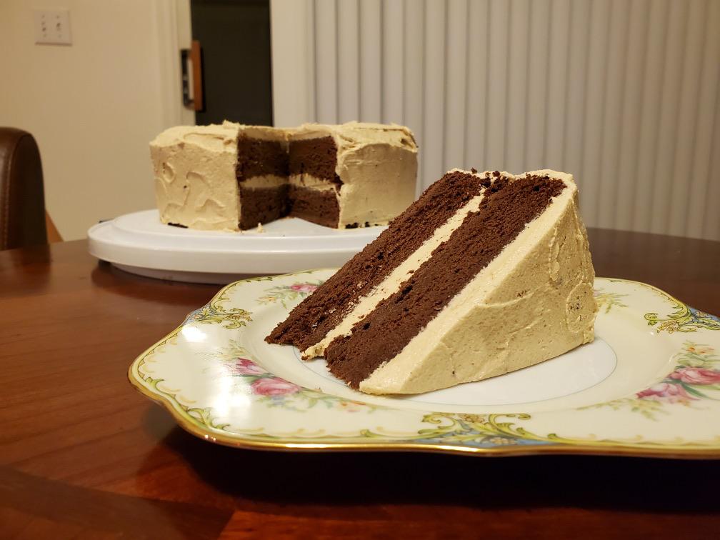 Week 17 Hershey’s Chocolate Sour Cream Cake w/ Peanut Butter Frosting