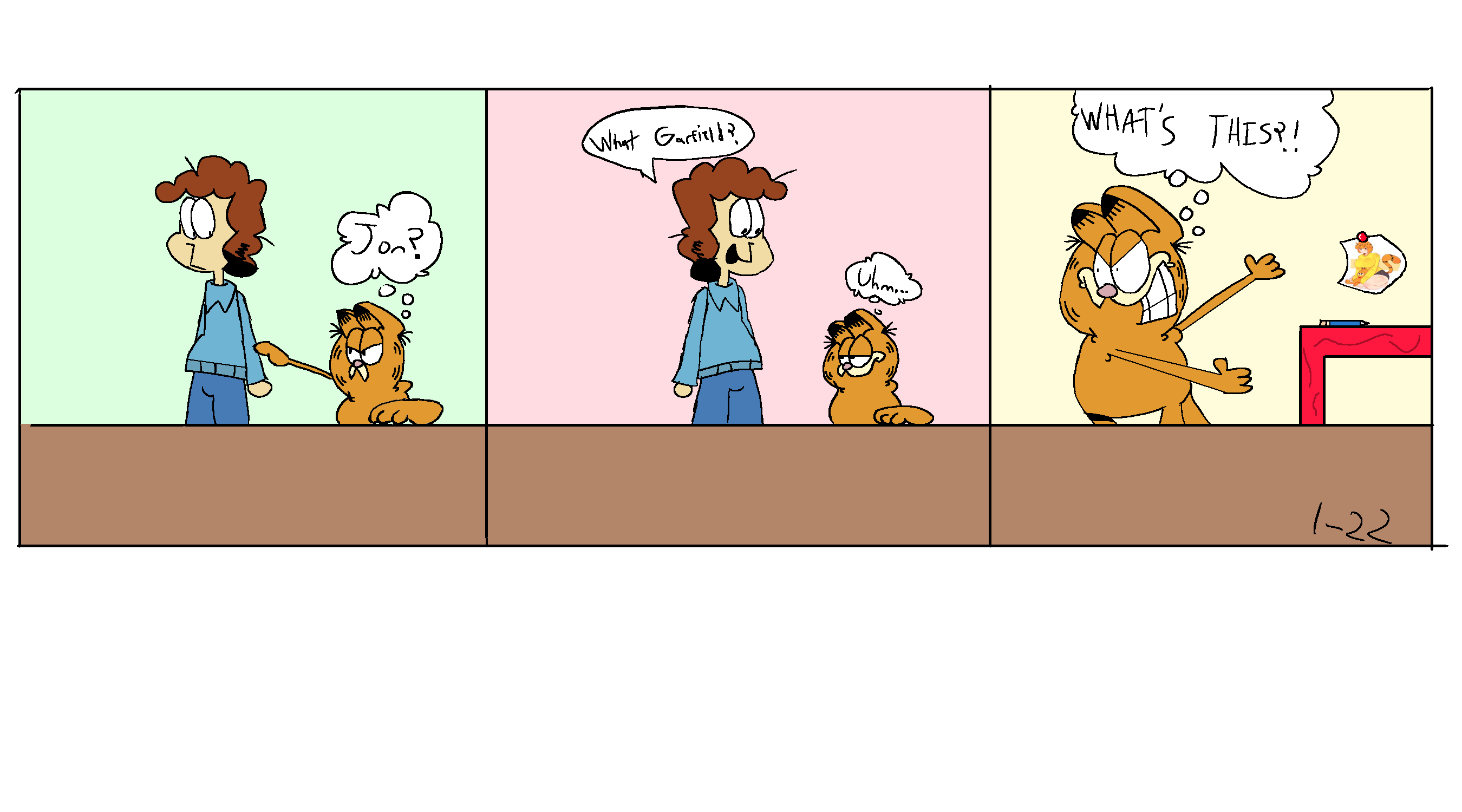 my own comic about garfield wanting jon to stop making r34 of garfield