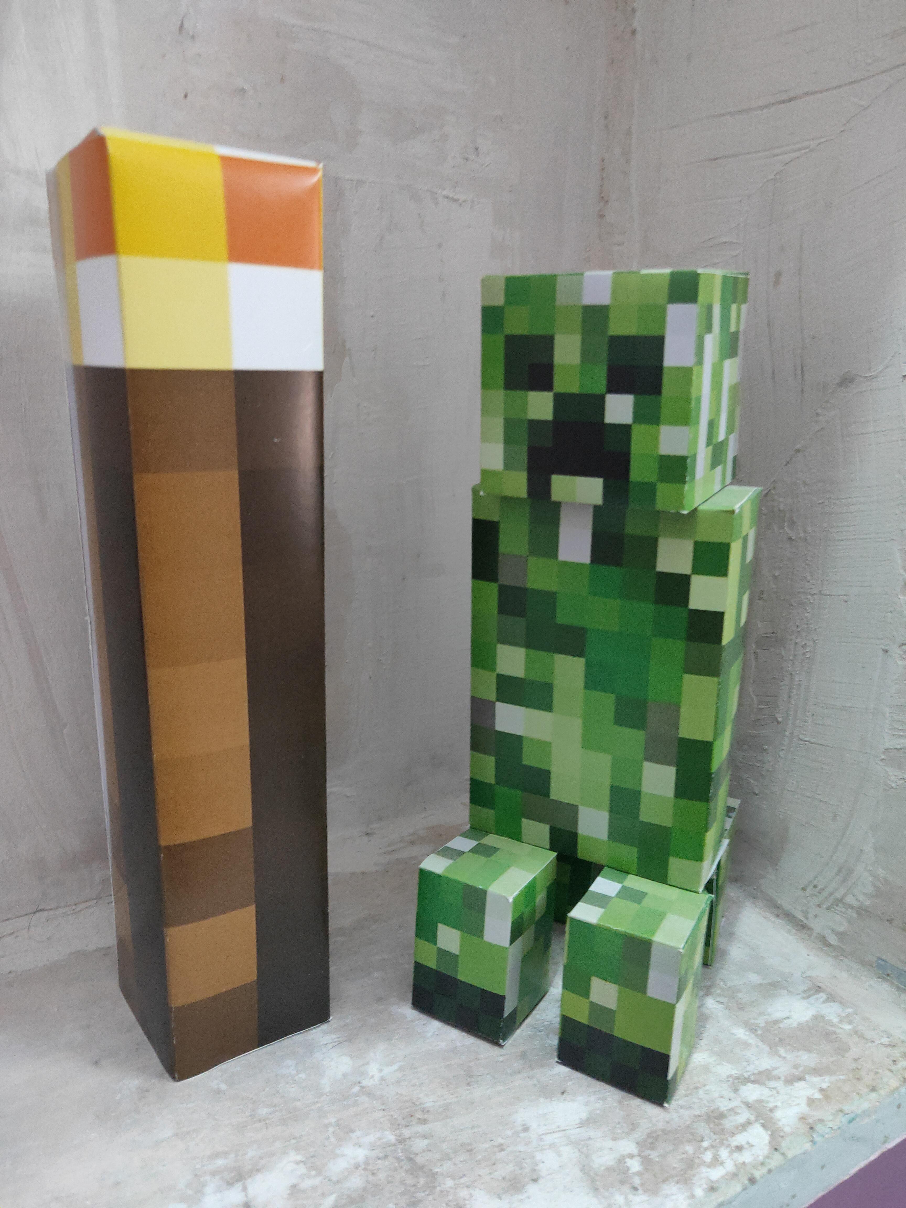 Made a torch and creeper by templates,can you appreciate my effort(the