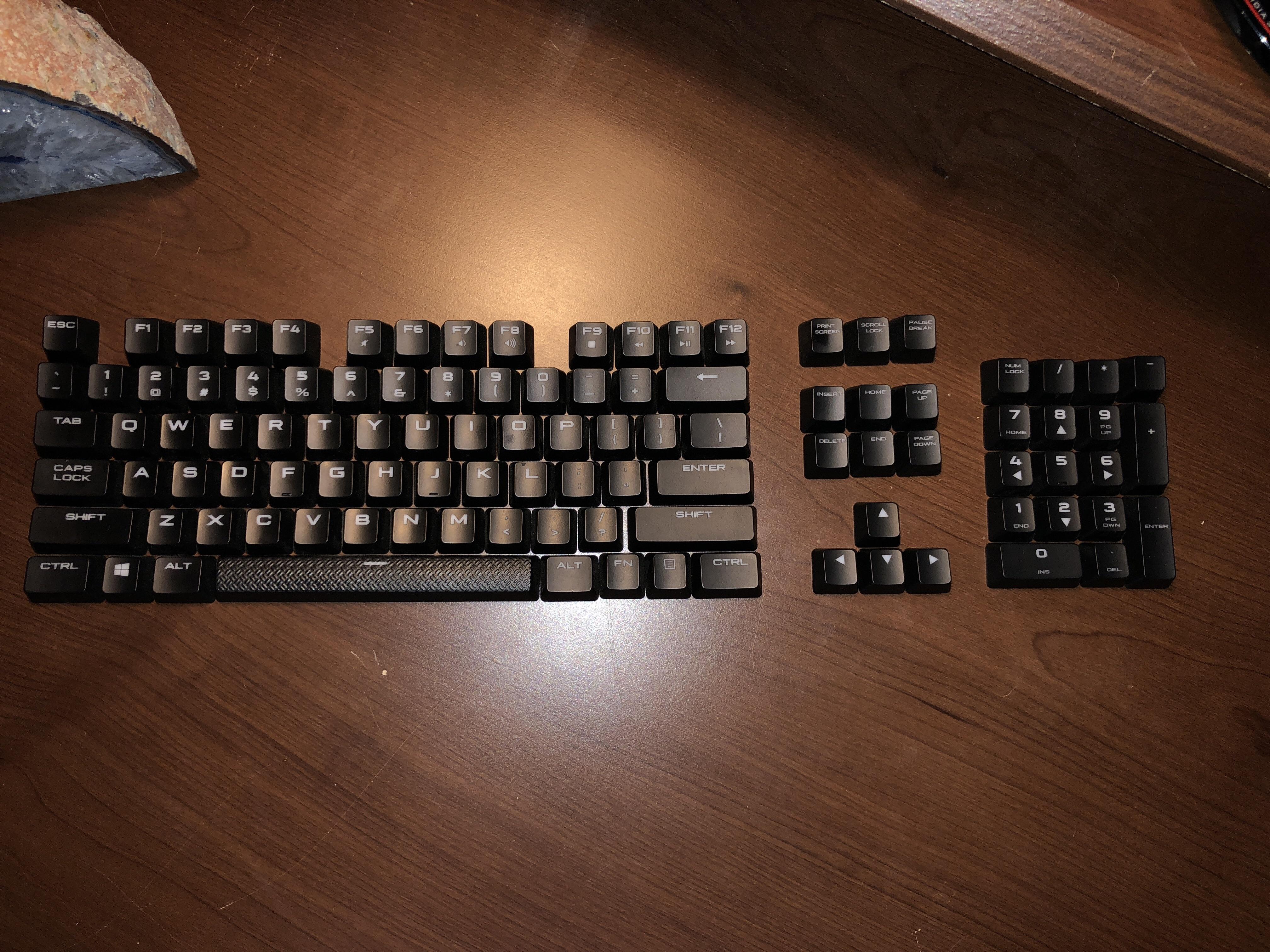 Got carried away while cleaning my keyboard and trying to keep the keys