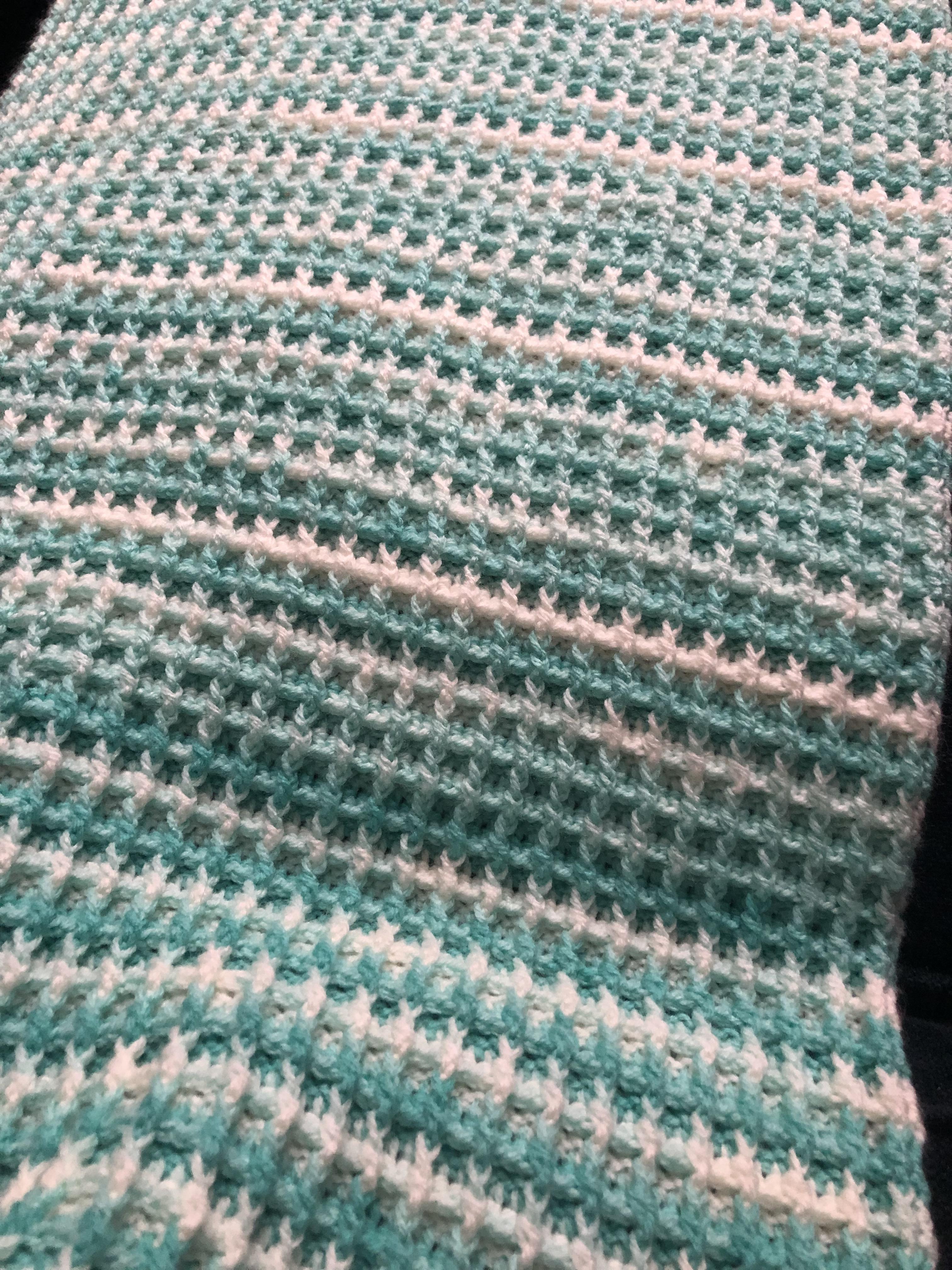 I need help working out a border for my waffle stitch baby blanket