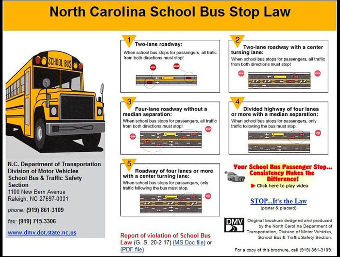 North Carolina School Bus Stop Law r/triangle