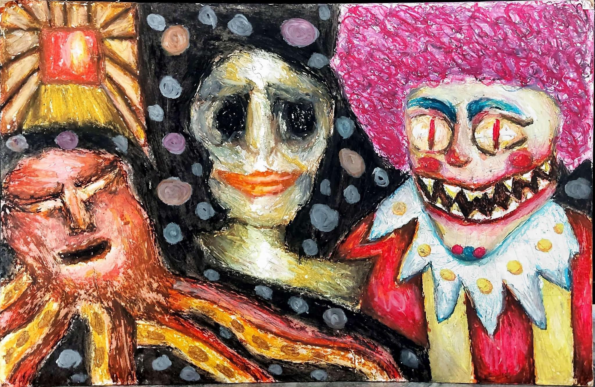 Finger Paintings of the Insane, Selene Dimirci, Oil Pastel on